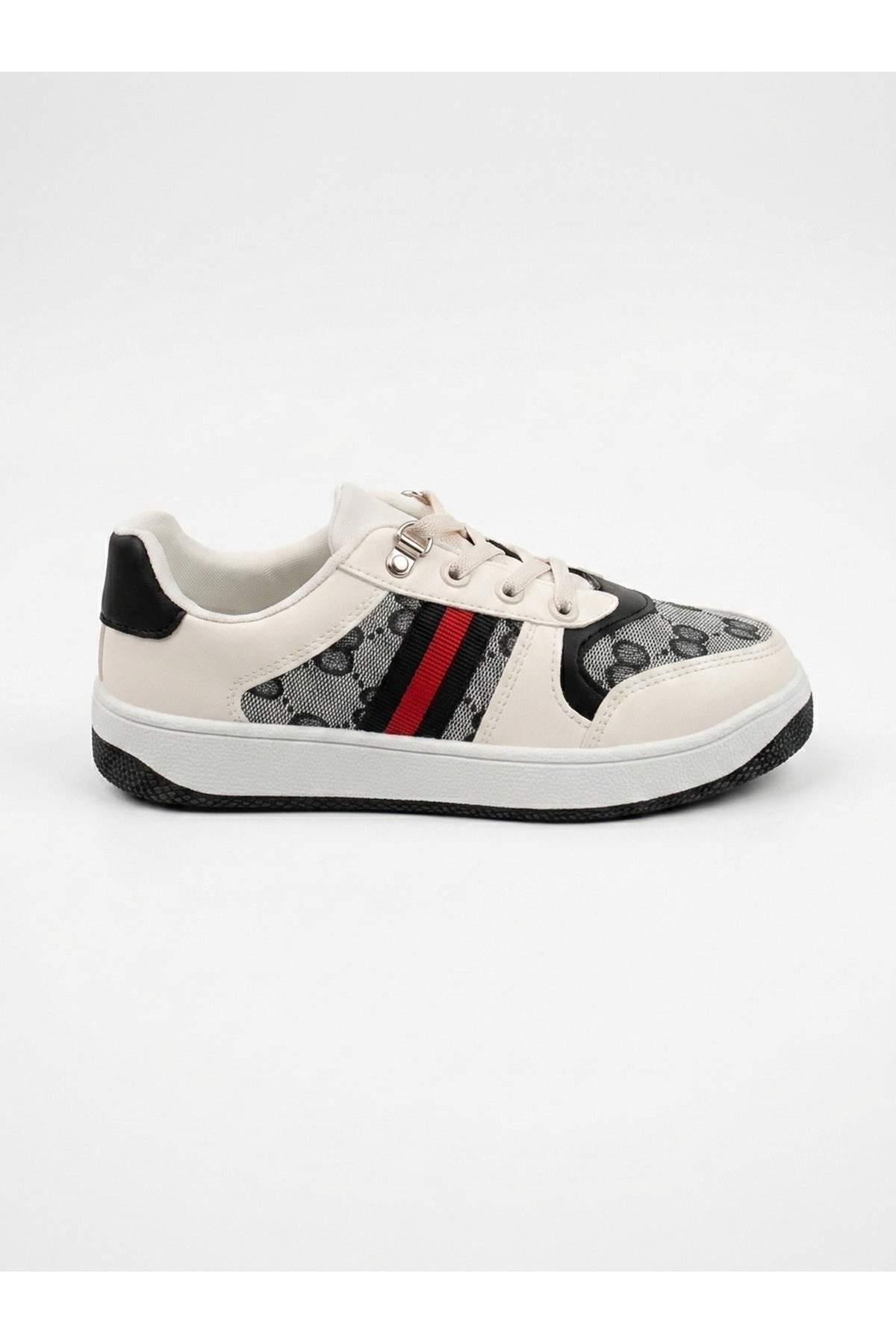 Black iKrush Black Pearl Patterned Panel Lace Up Trainers, Image 1 of 5