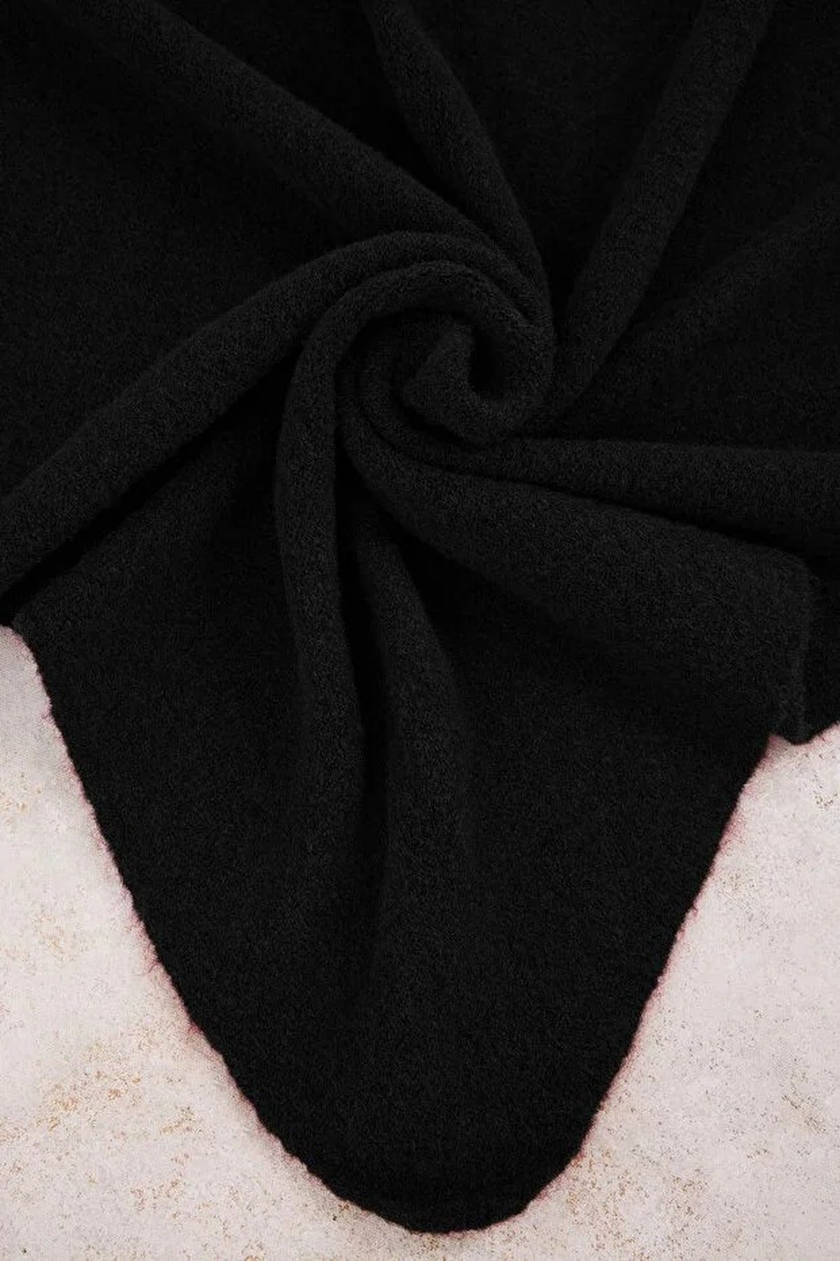 Black Soft Brushed Knit Oversized Triangle Bandana Scarf, Image 3 of 3