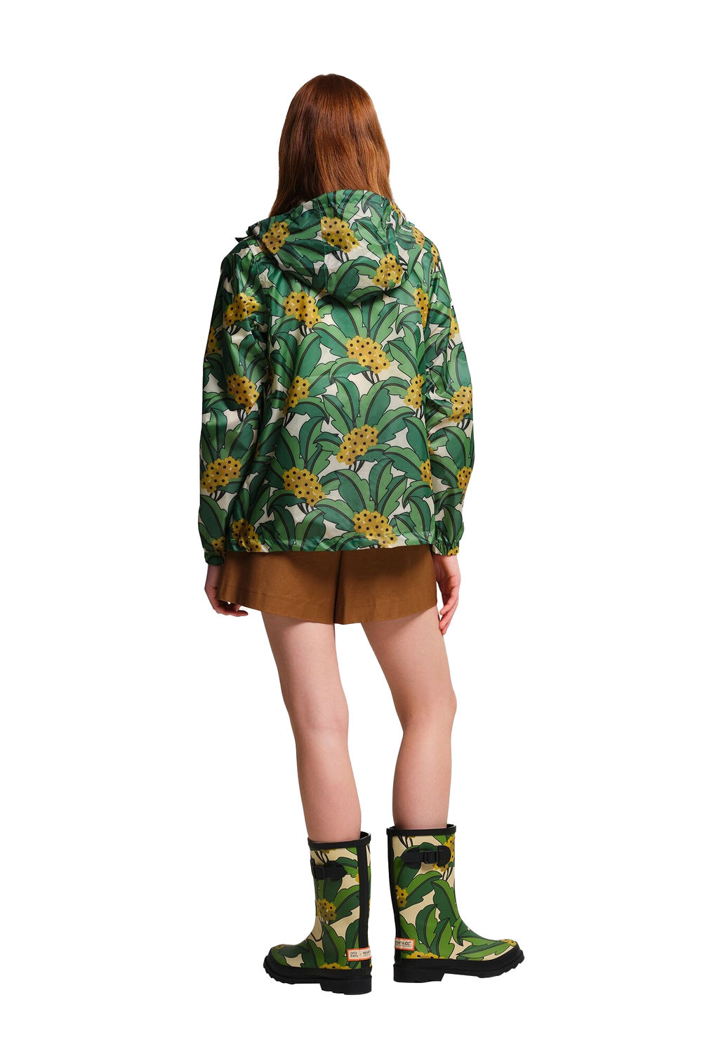 Green Orla Kiely Floral Packaway Jacket, Image 4 of 5