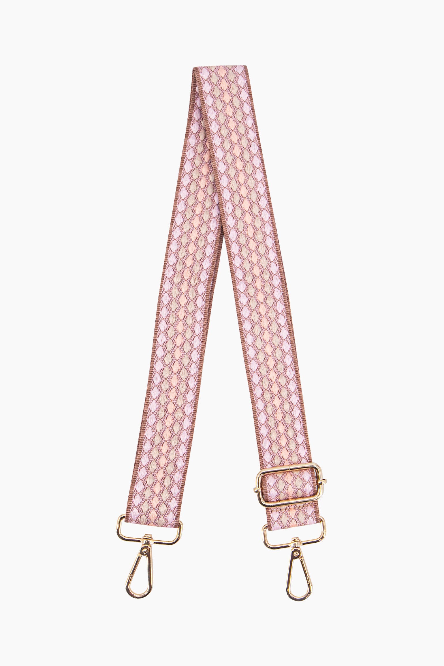 Light Pink Spotted Woven Wide Bag Strap, Image 1 of 4