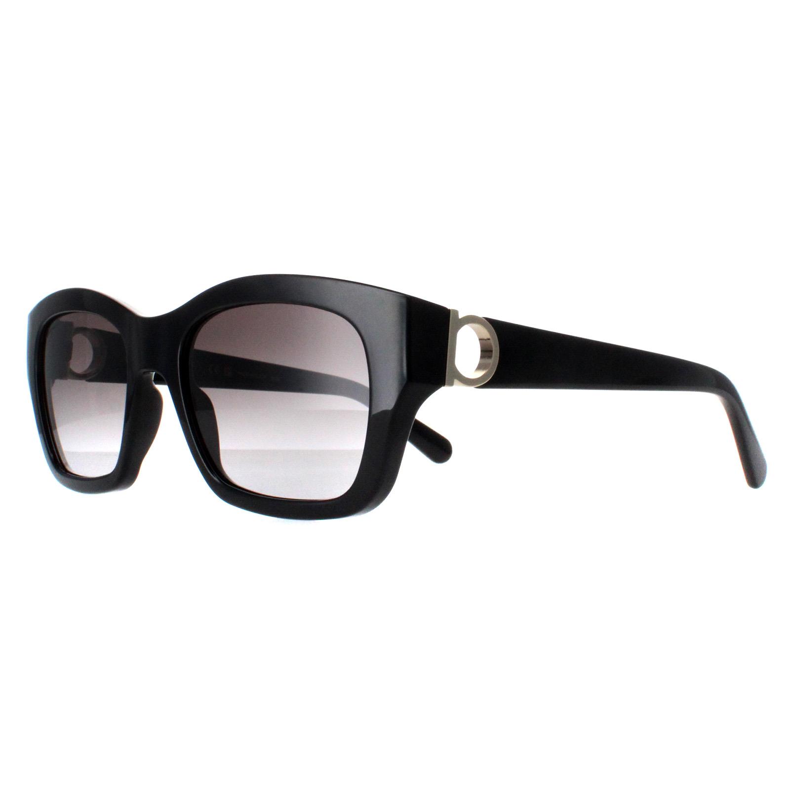 Black Salvatore Ferragamo Black Rectangle Black Grey Gradient SF1012S, Image 2 of 4