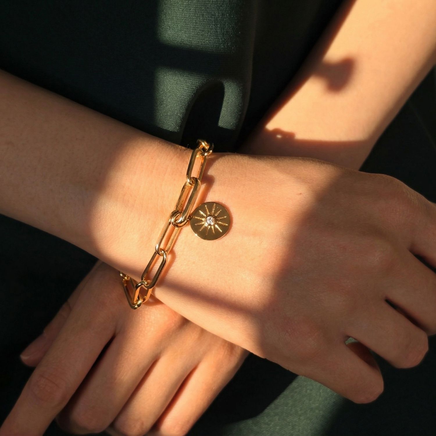 Gold 18ct Gold Vermeil Plated Magic Link Charm Bracelet, Image 3 of 4