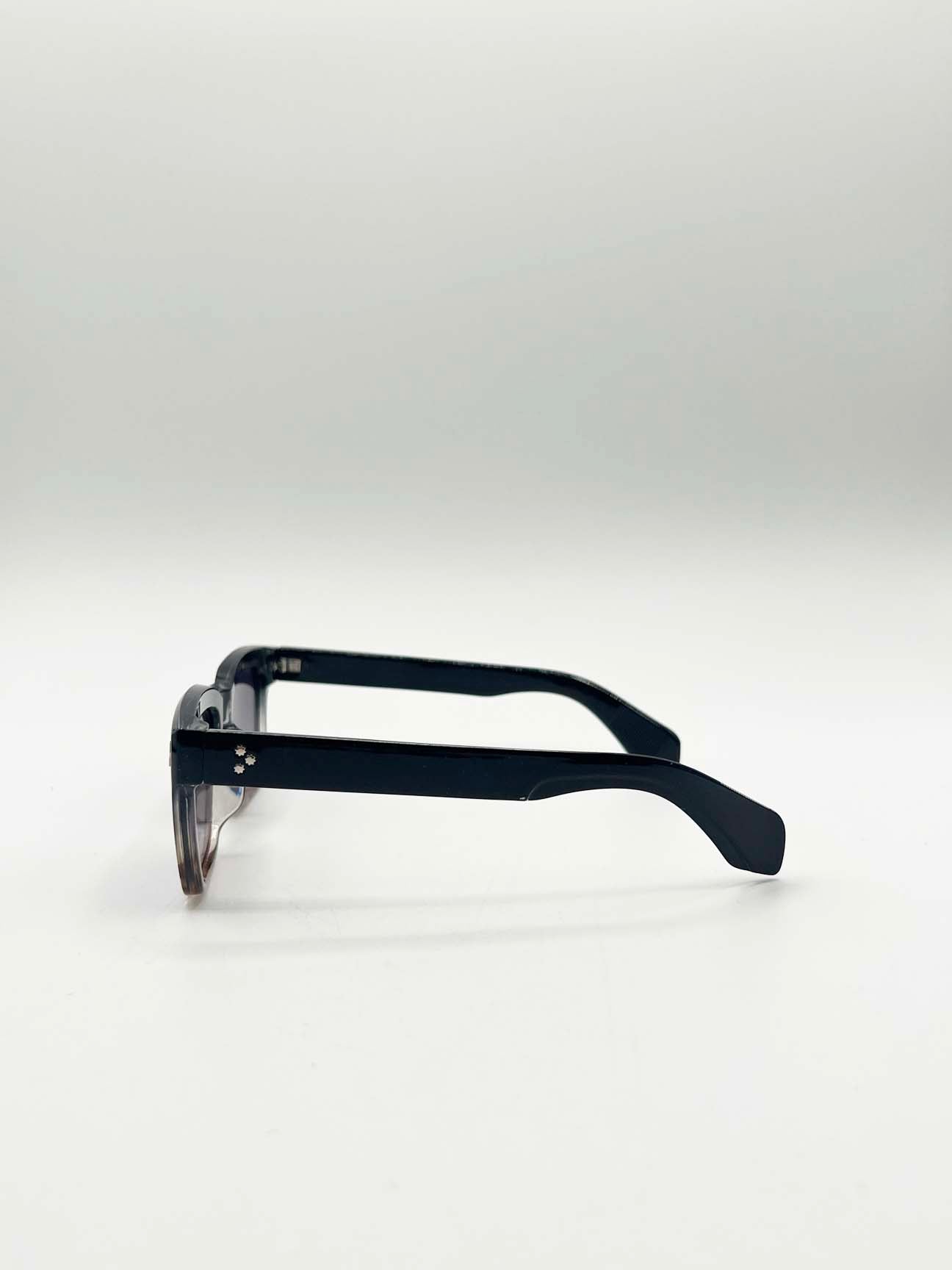 Black Square Sunglasses in Black Leopard, Image 4 of 8