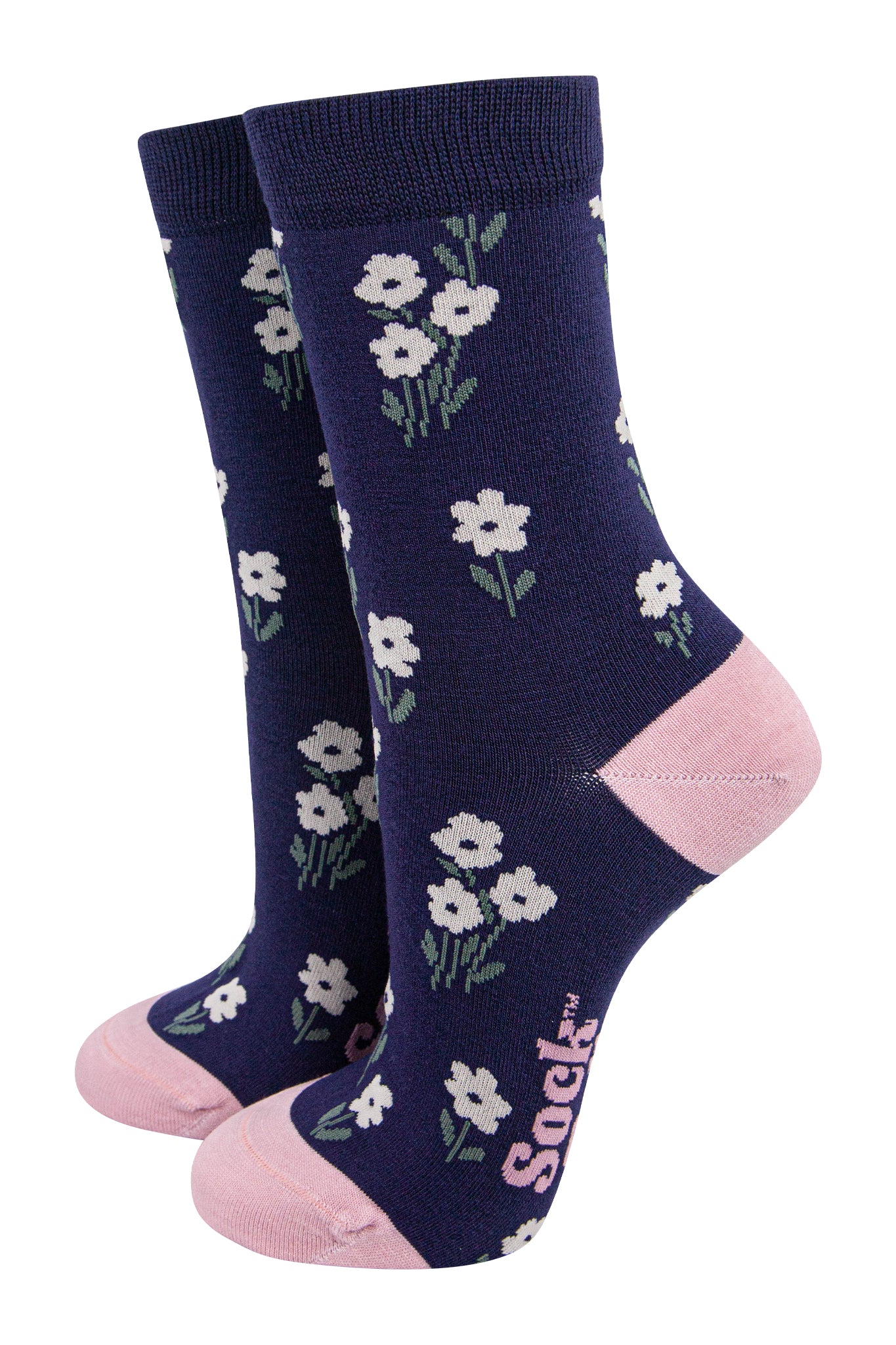 Pink Ditsy Floral Bamboo Socks