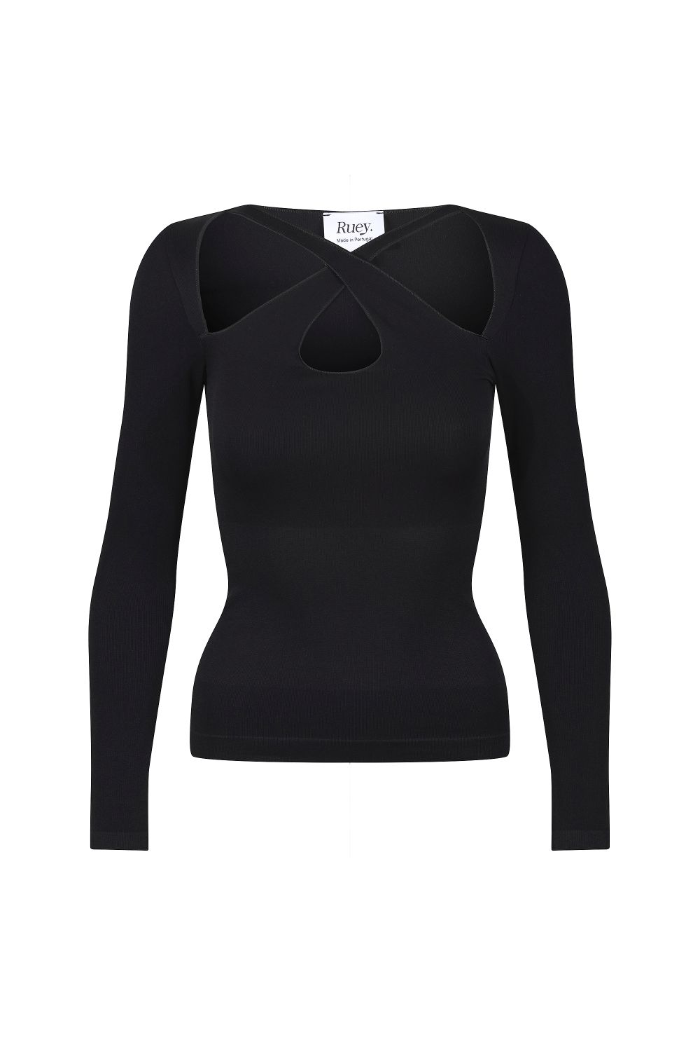 Black Cross Over Sculpting T-Shirt