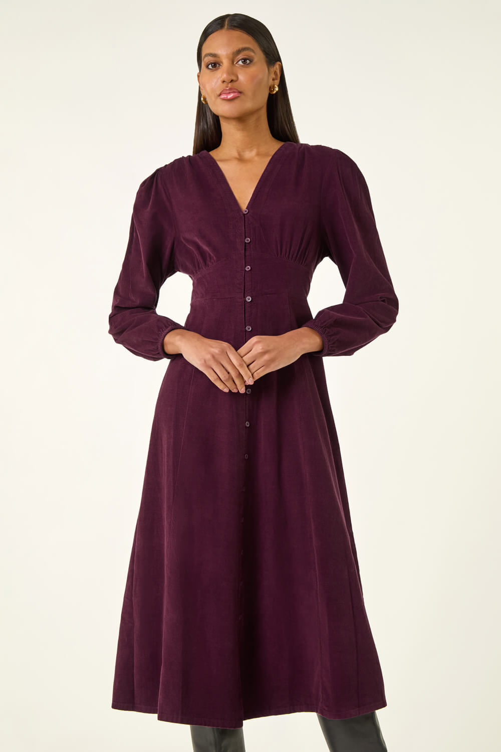 Port Corduroy Button Down Midi Dress, Image 5 of 5