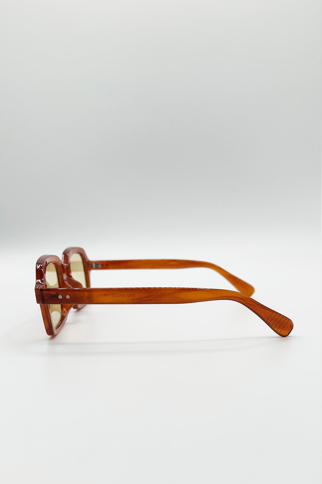 Brown SVNX Brown Bold Square Sunglasses In Brown, Image 5 of 5