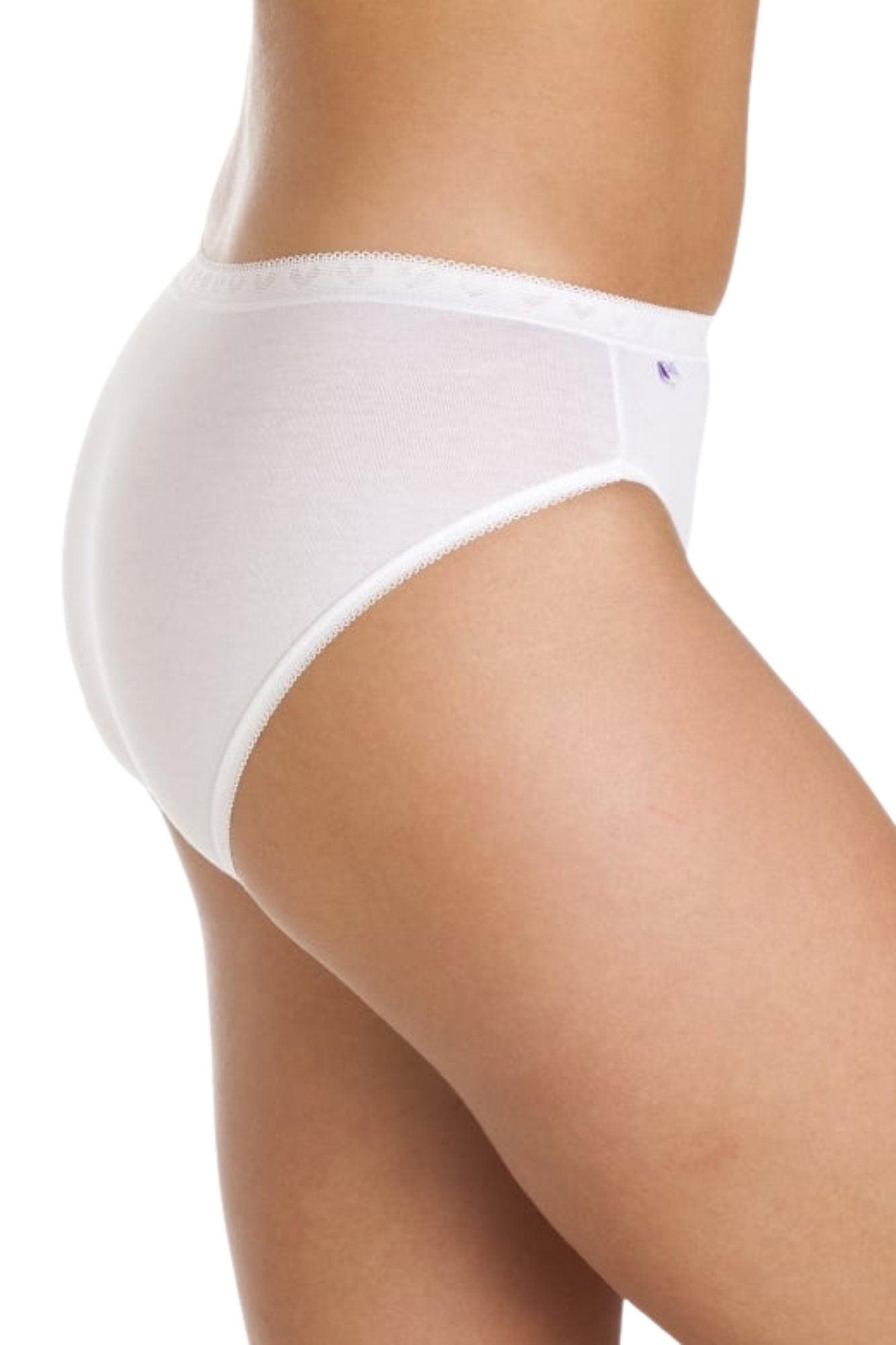 White 3 Pack High Leg Briefs, Image 2 of 5