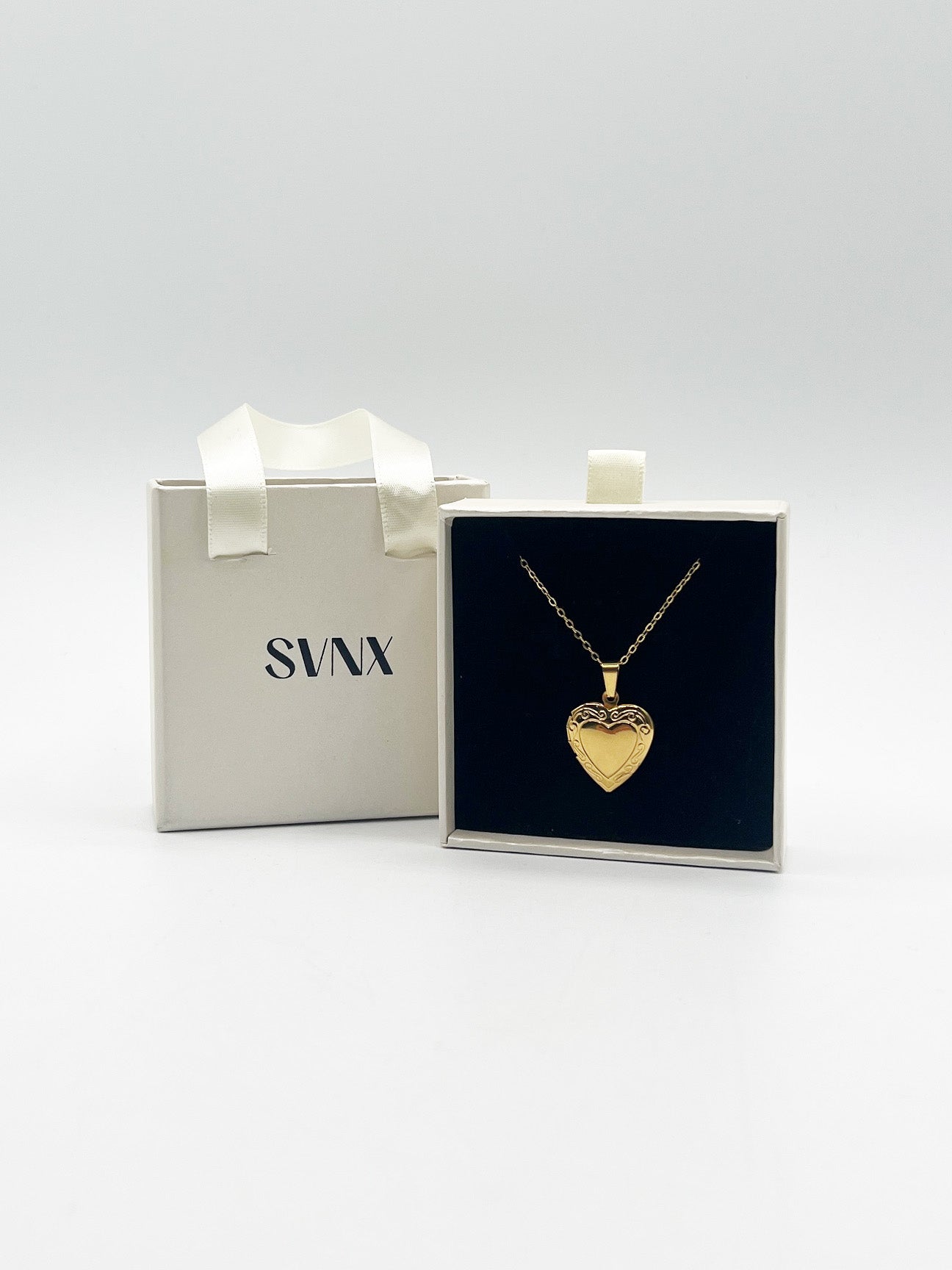 Gold Large Heart Locket Necklace in Gold - Gift Boxed, Image 1 of 5