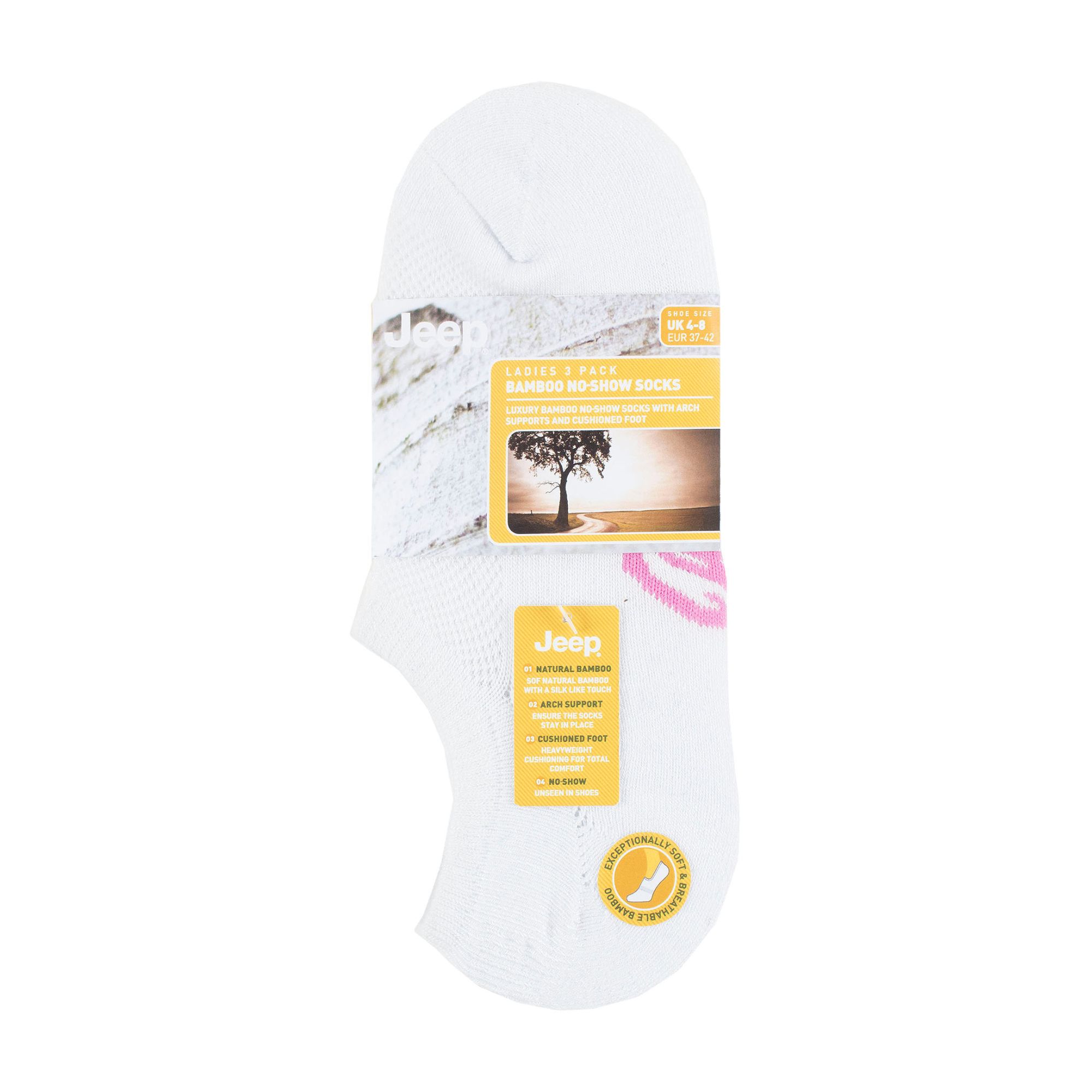 White 3 Pack Bamboo No Show Socks, Image 3 of 3