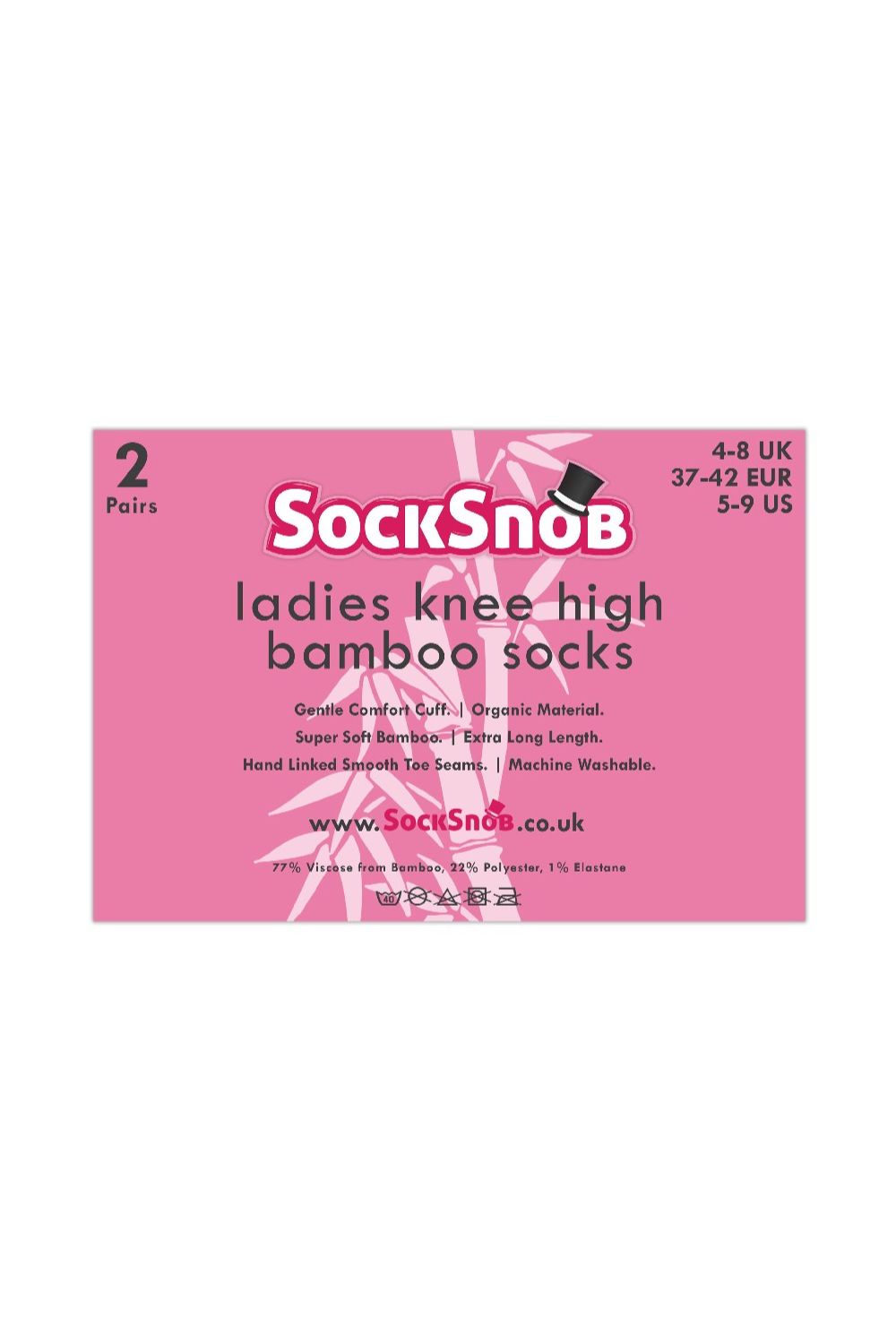 Multi 2 Pack Ladies Rainbow Patterned Knee High Bamboo Socks, Image 2 of 5