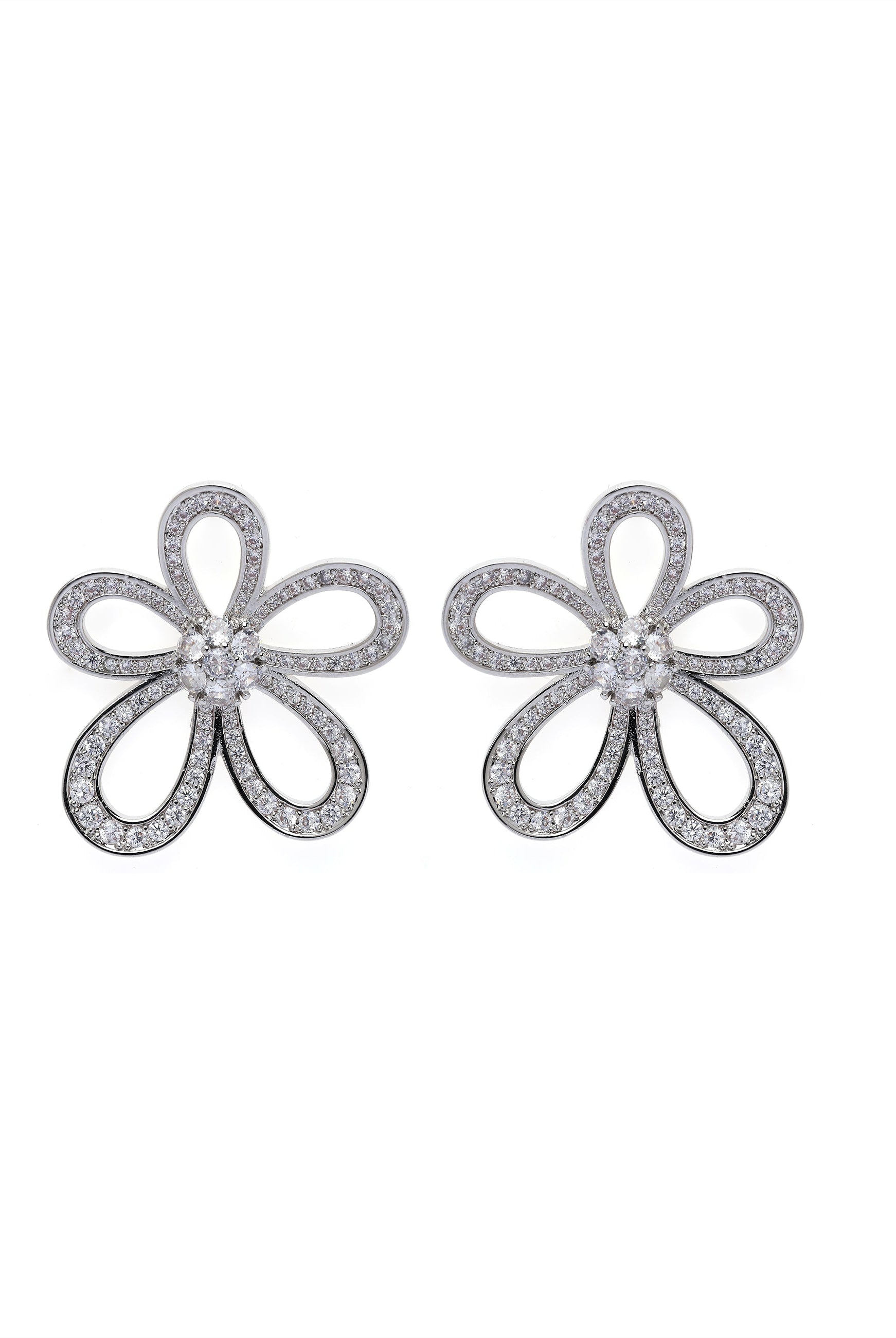 Metallic Hollow Floral Earrings