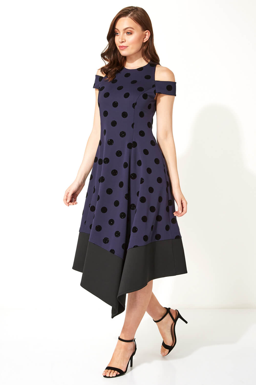 plus size red white and blue dress Crescent Breton Stripe Knot Dress