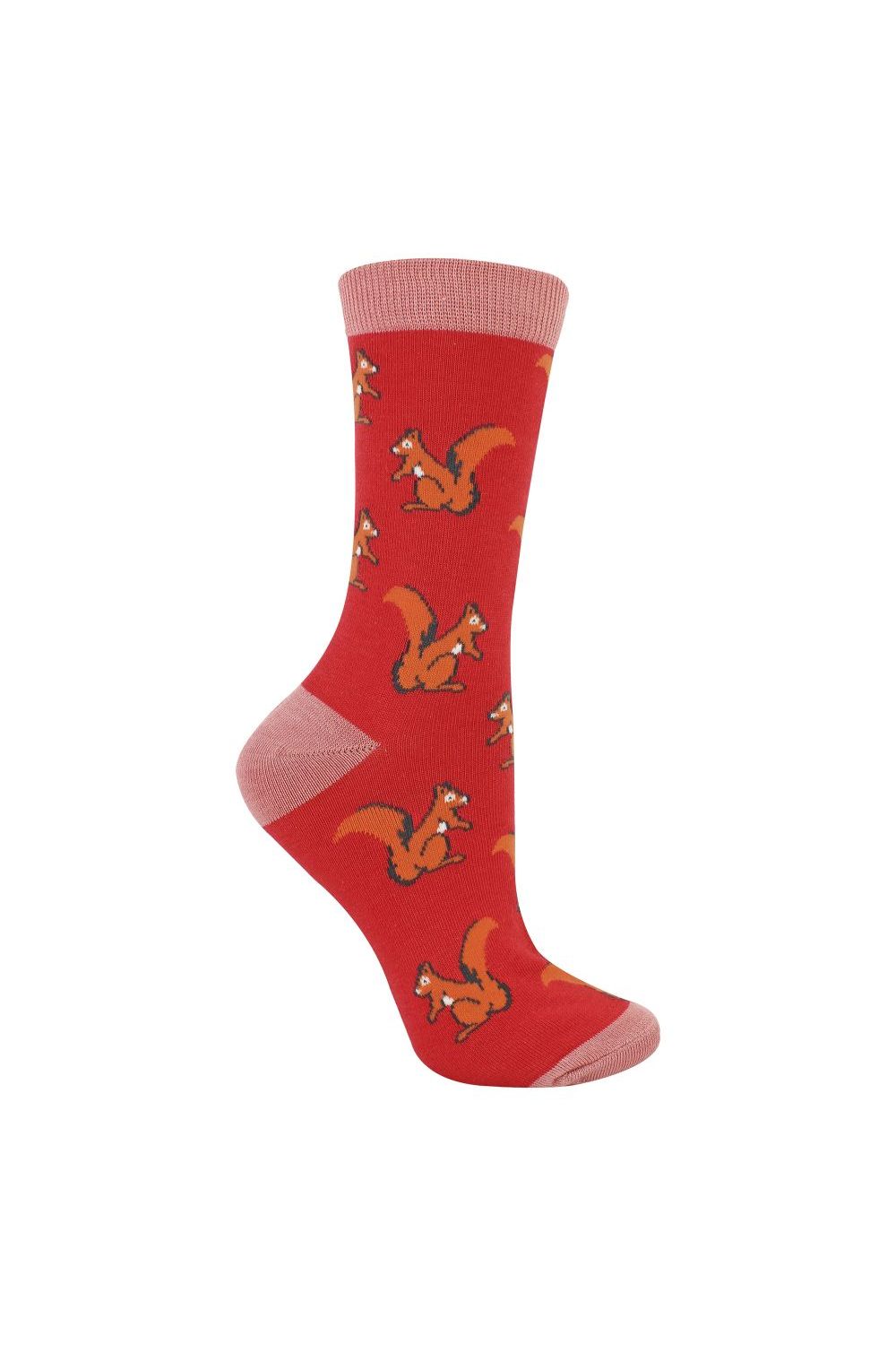 Cerise 1 Pack Novelty Animal Patterned Bamboo Socks, Image 1 of 4