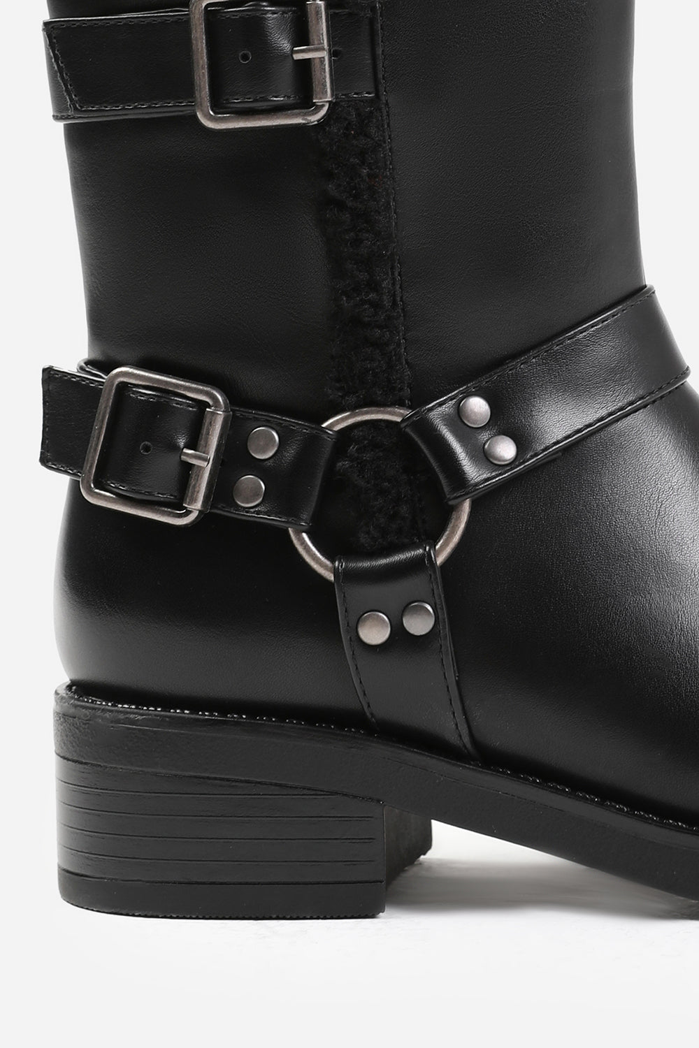 Black 'Olivia' Ankle Boot With Buckle Detailing, Image 3 of 4