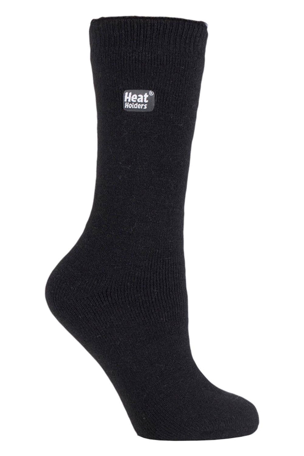 Black Ladies Ultra Lite Extra Thin 1.0 TOG Thermal Socks, Image 1 of 4