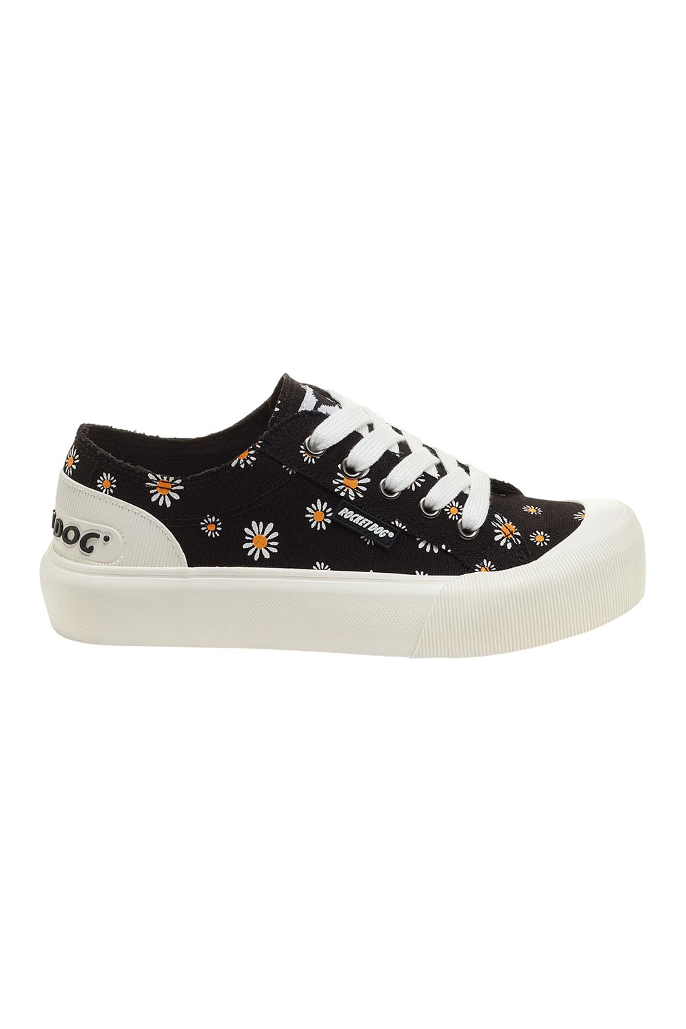 Black Jazzin Monroe Daisy Canvas Trainers, Image 1 of 5