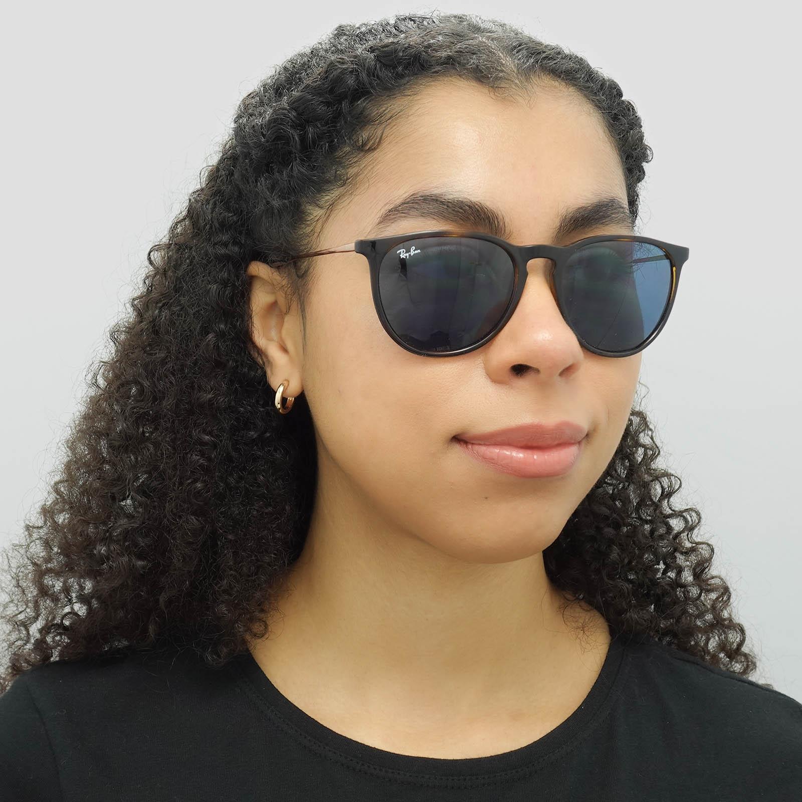 Brown Round Havana Dark Blue Erika 4171 Sunglasses, Image 2 of 3