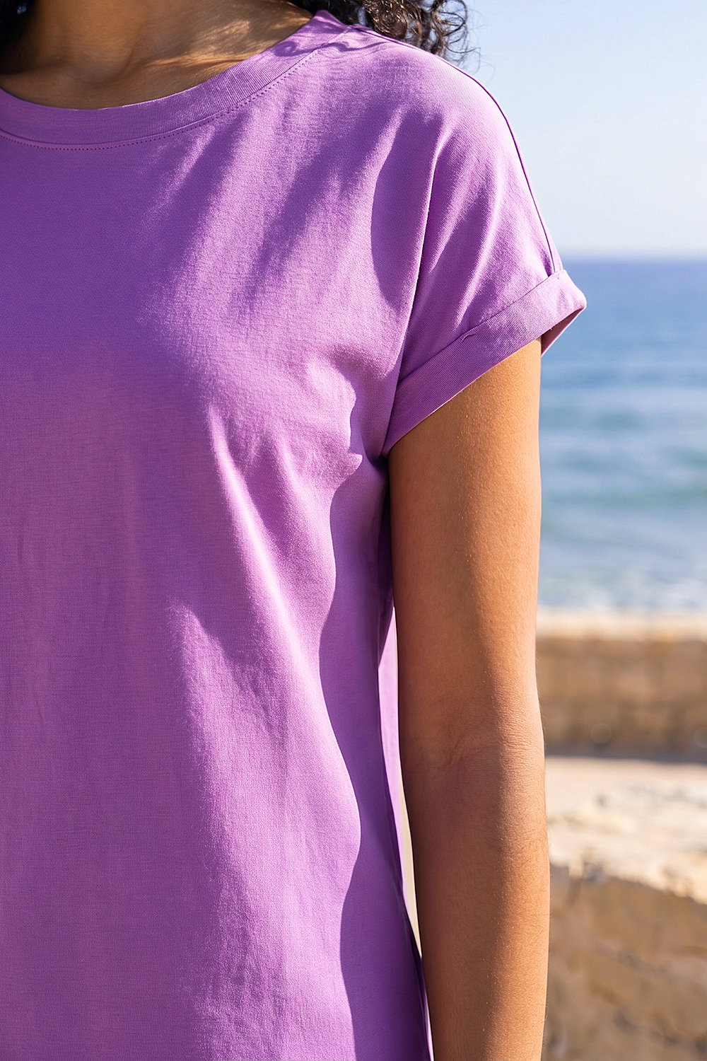 Purple Stretch Cotton Jersey T-Shirt, Image 5 of 4