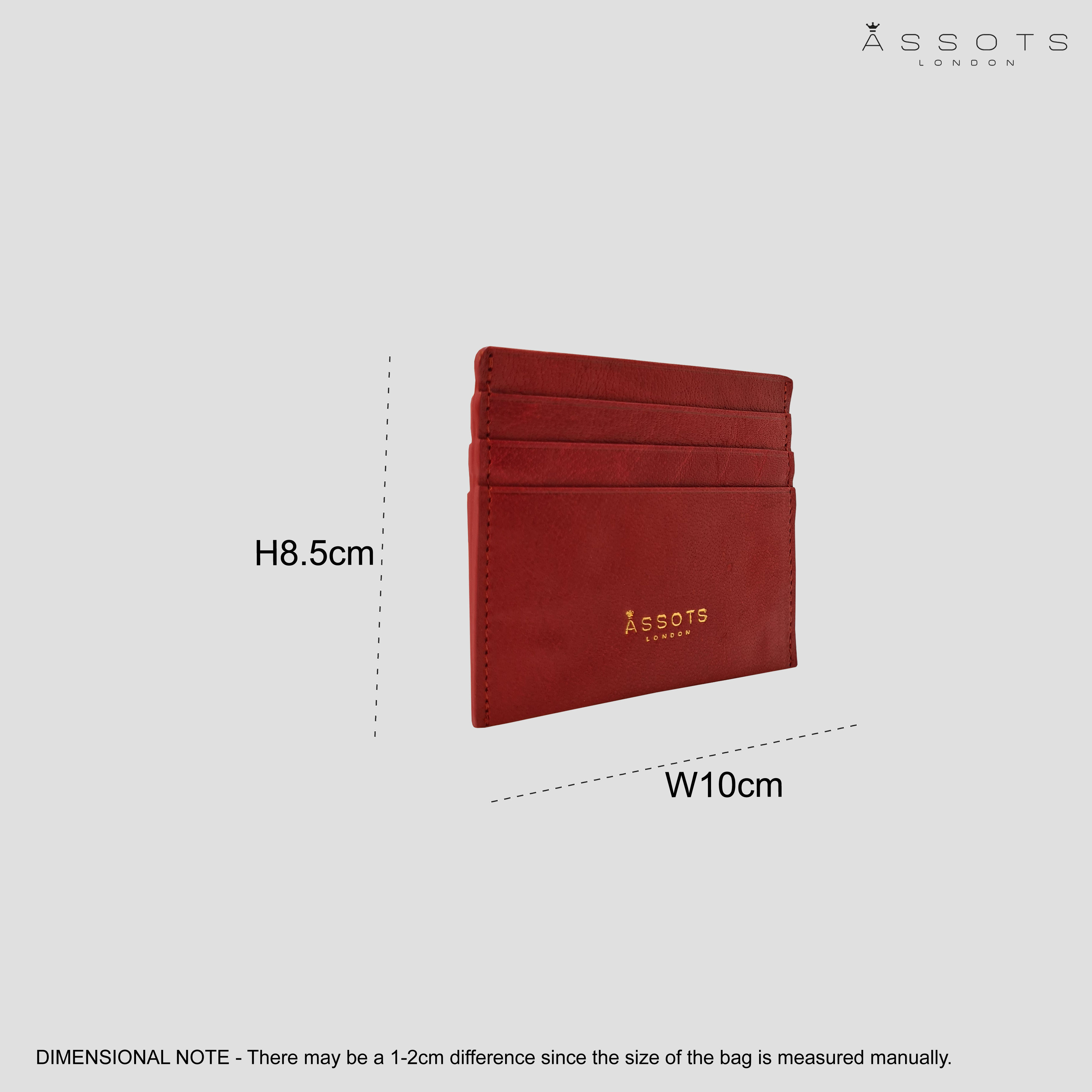 Red 'FANN' RFID Real Leather Credit Card Holder, Image 4 of 4