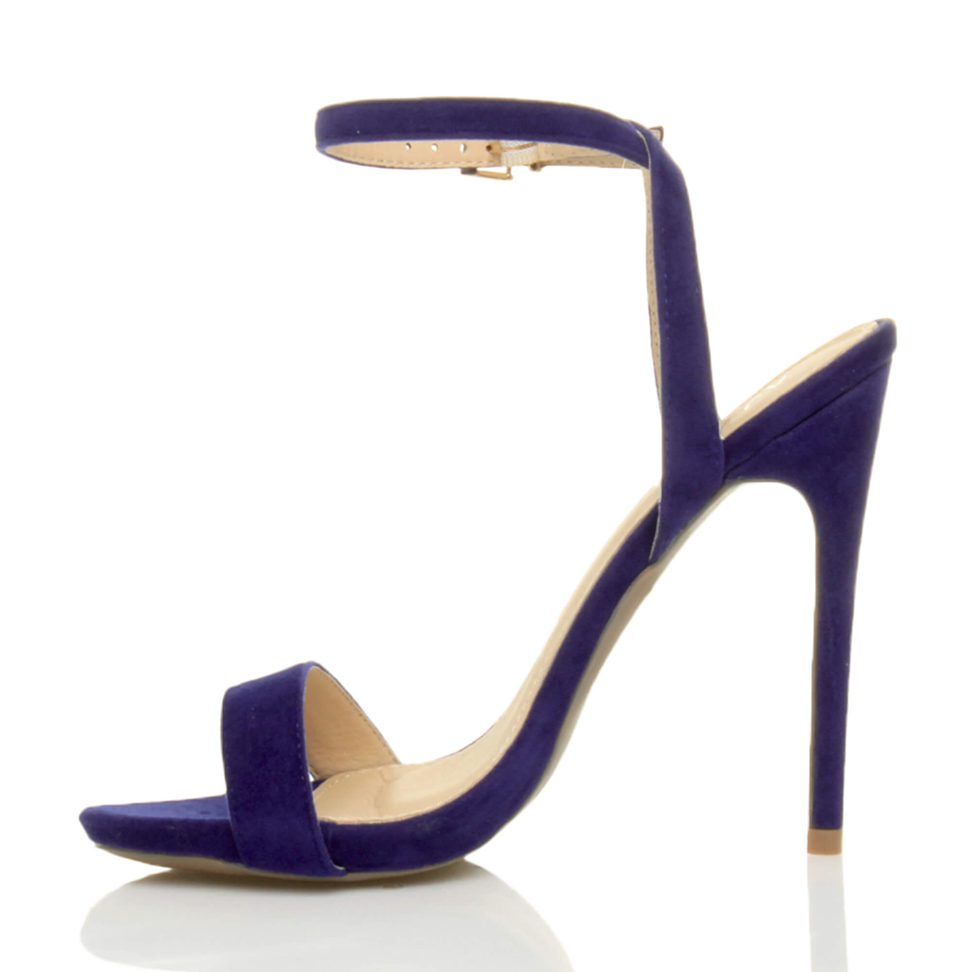 Royal Blue AJVANI Royal Blue High Heel Ankle Strap Barely There Sandals, Image 3 of 6