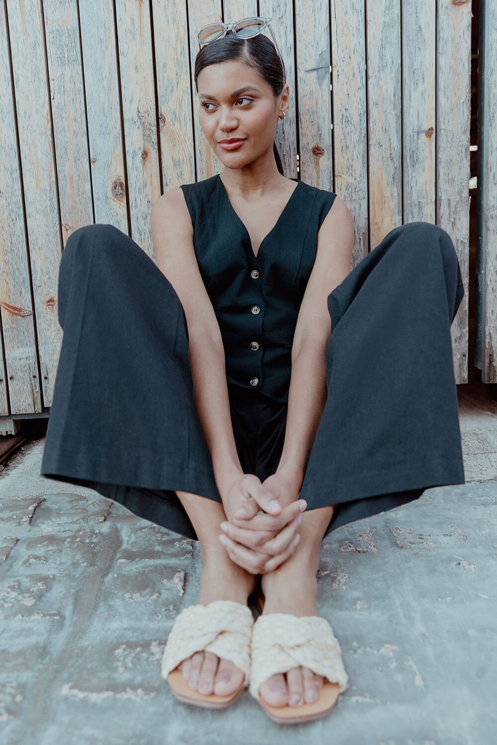 Black Smart Twill Wide Leg Pocket Trouser, Image 8 of 7
