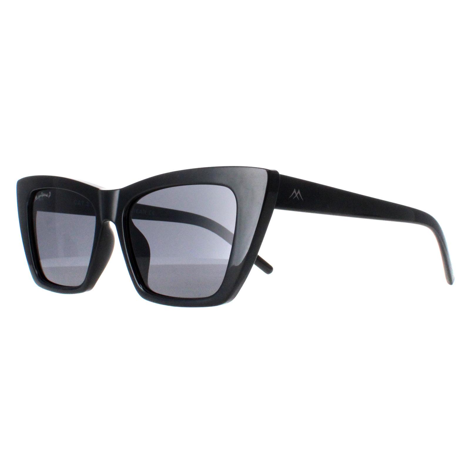 Black Cat Eye Shiny Black Smoke Polarized MP64, Image 2 of 4