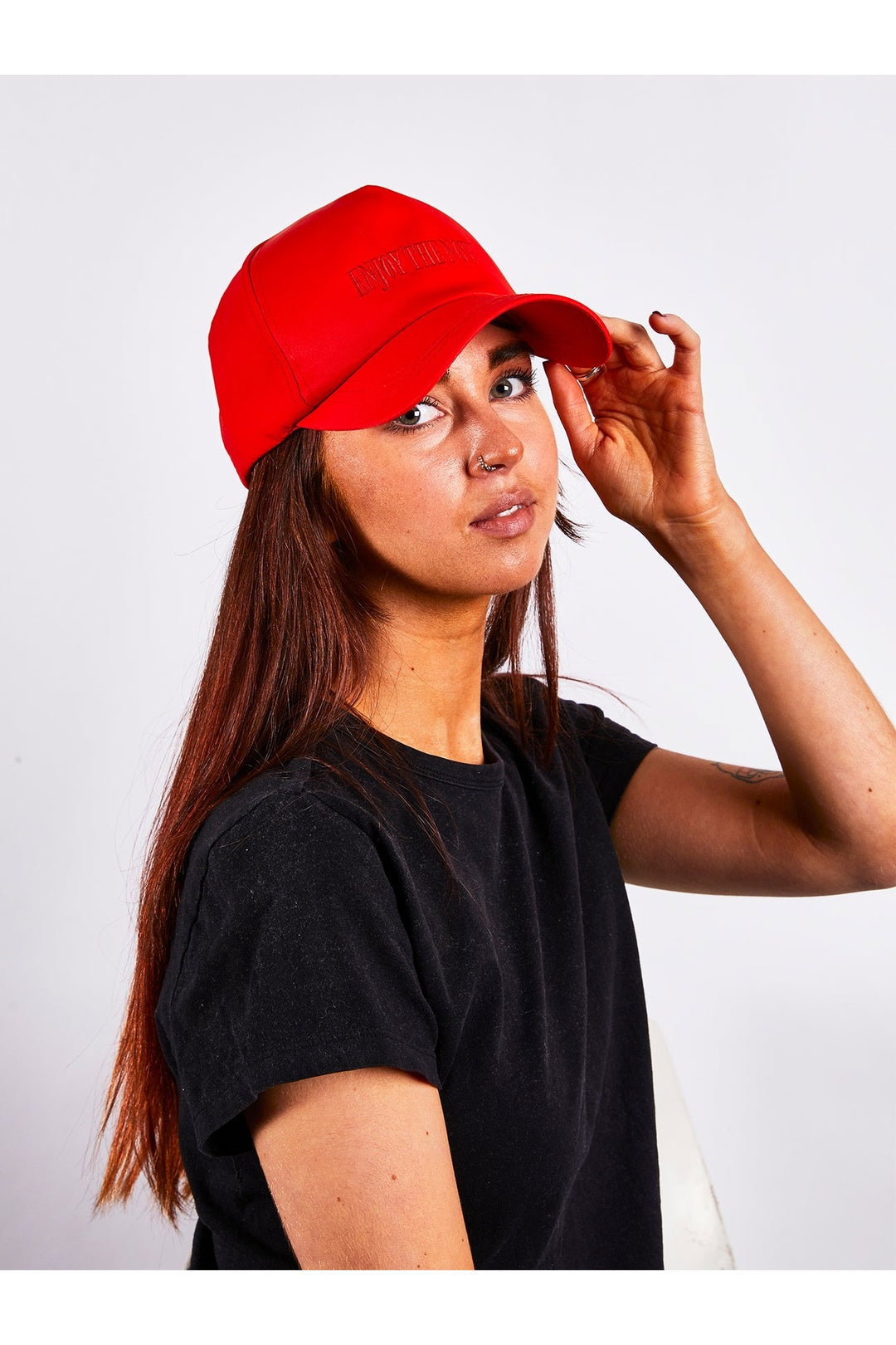Orange Embroidered Baseball Cap in Setting Sun, Image 1 of 7