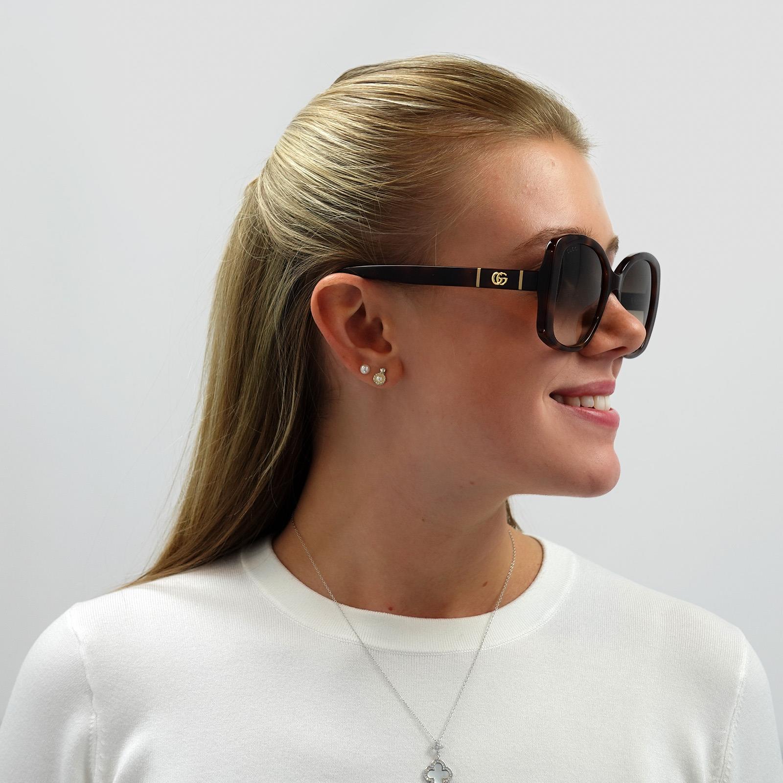 Brown Butterfly Havana Brown Gradient GG0762S Sunglasses, Image 5 of 6