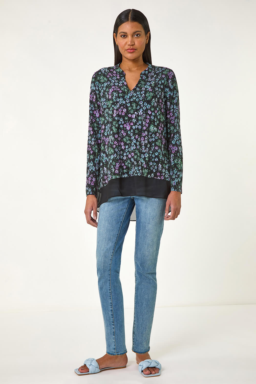 Colourful Jenna Tunic Top - Floral