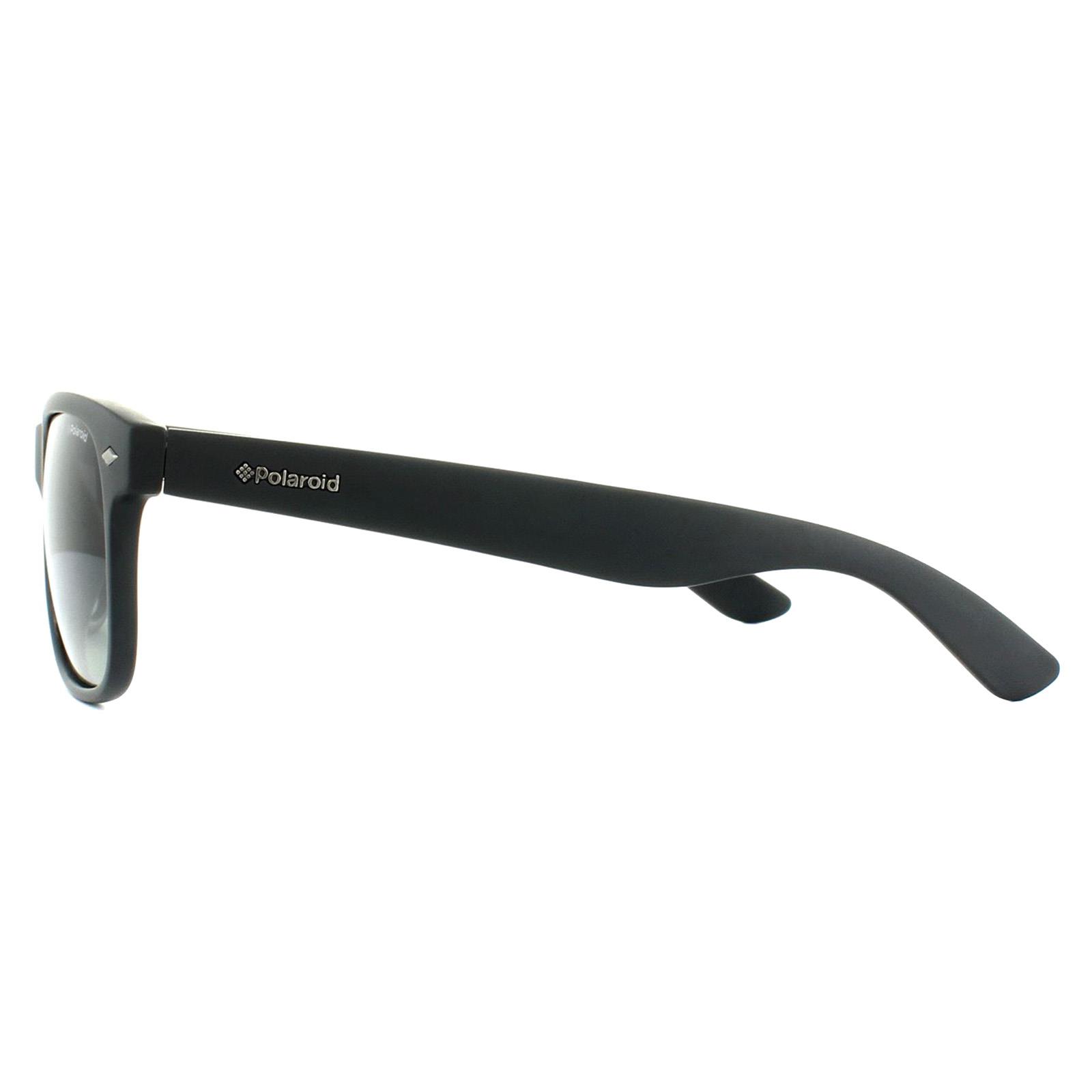 Black Polaroid Black Rectangle Matt Black Smoke Grey Gradient Polarized Sunglasses, Image 3 of 4