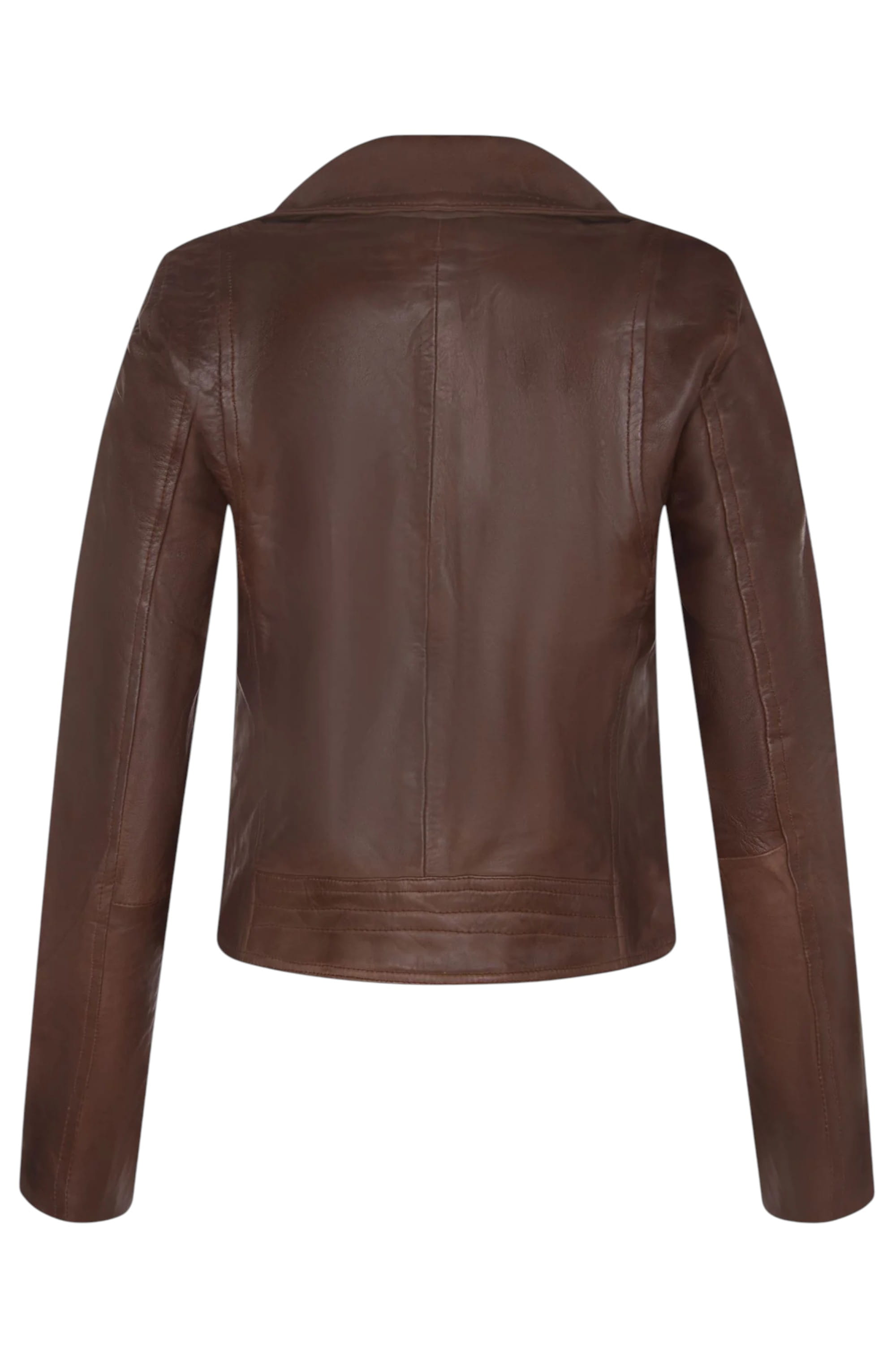 Brown Leather Brando Biker Jacket -Loughton, Image 3 of 4