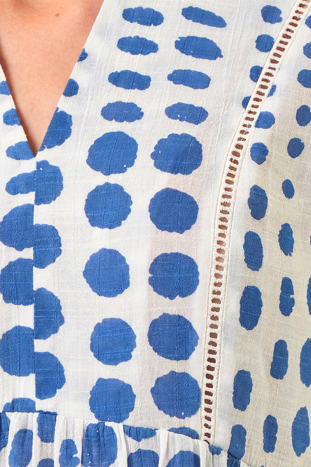 Blue Spot Print Tunic Top, Image 5 of 4