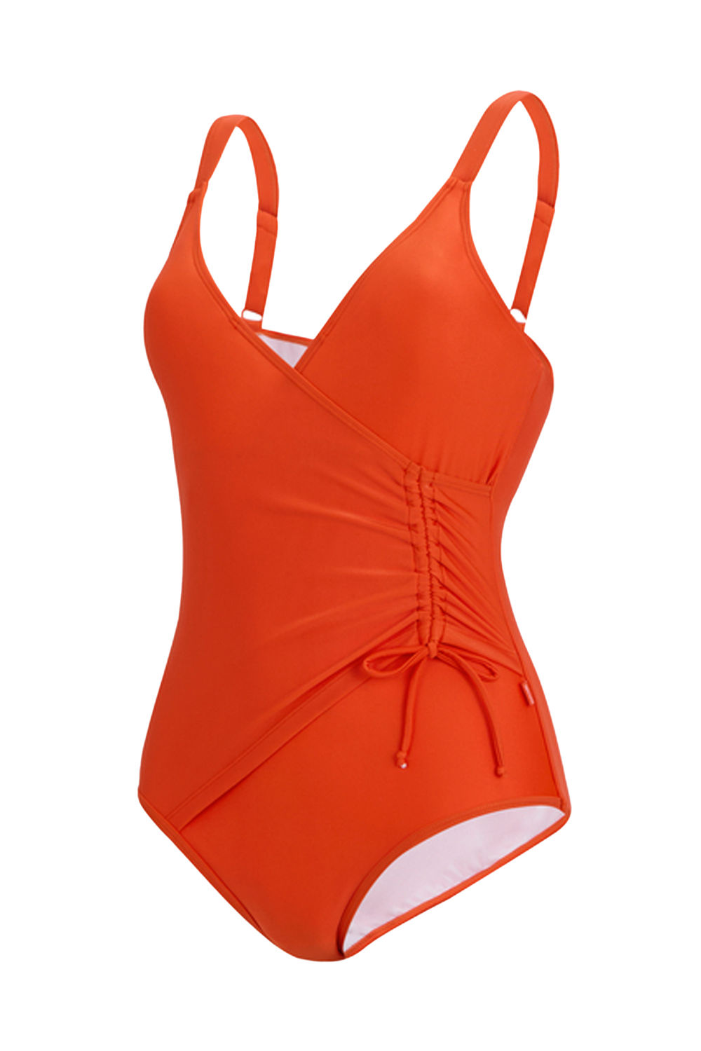 Orange Baylenne Plain One Piece Swimsuit, Image 3 of 3