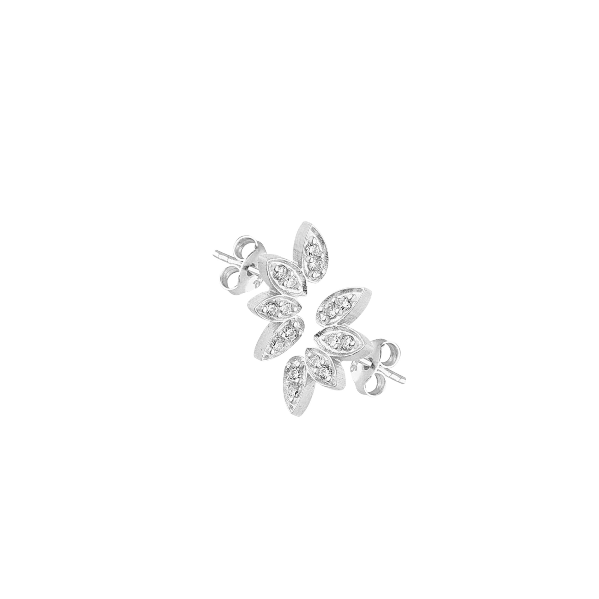 Silver Flower Stud Sterling Silver Earring, Image 1 of 3