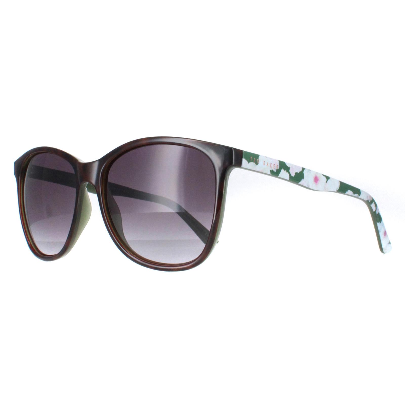 Brown Ted Baker Brown Oval Tortoiseshell Grey Gradient TB1496 Alva, Image 2 of 4