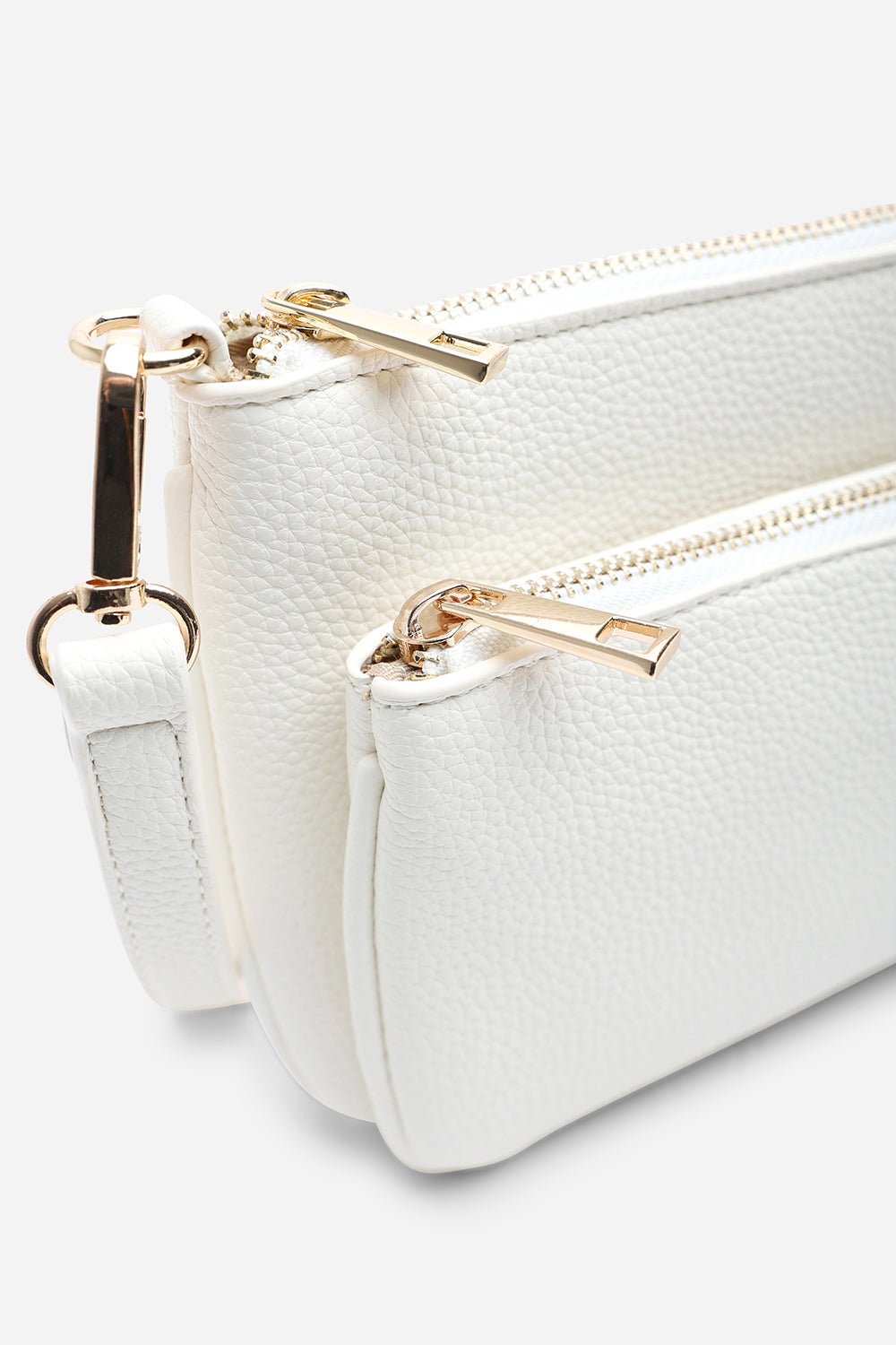 Cream Elani Small Double Zip Cross Body Bag, Image 6 of 7