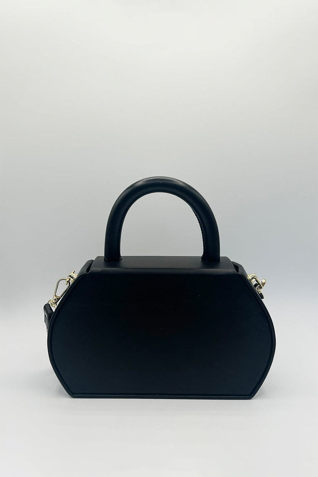Black Hard Grab Bag in Black with Gold Hardware, Image 3 of 5