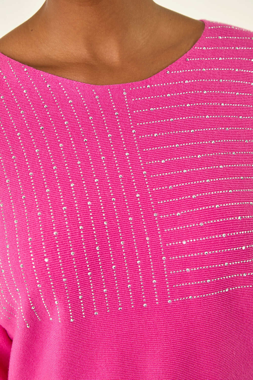 Cerise Embellished Stripe Knit Jumper, Image 6 of 5