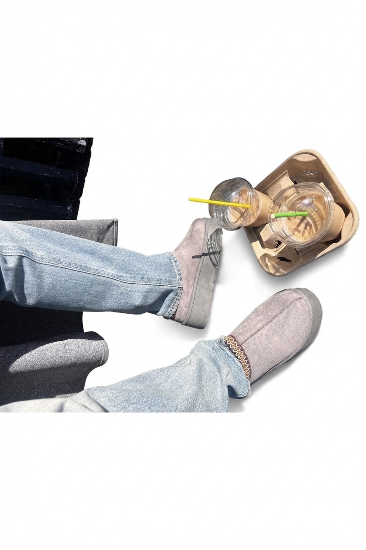 Grey iKrush Grey Jolene Aztec Detail Low Ankle Platform Slipper Boots, Image 2 of 8
