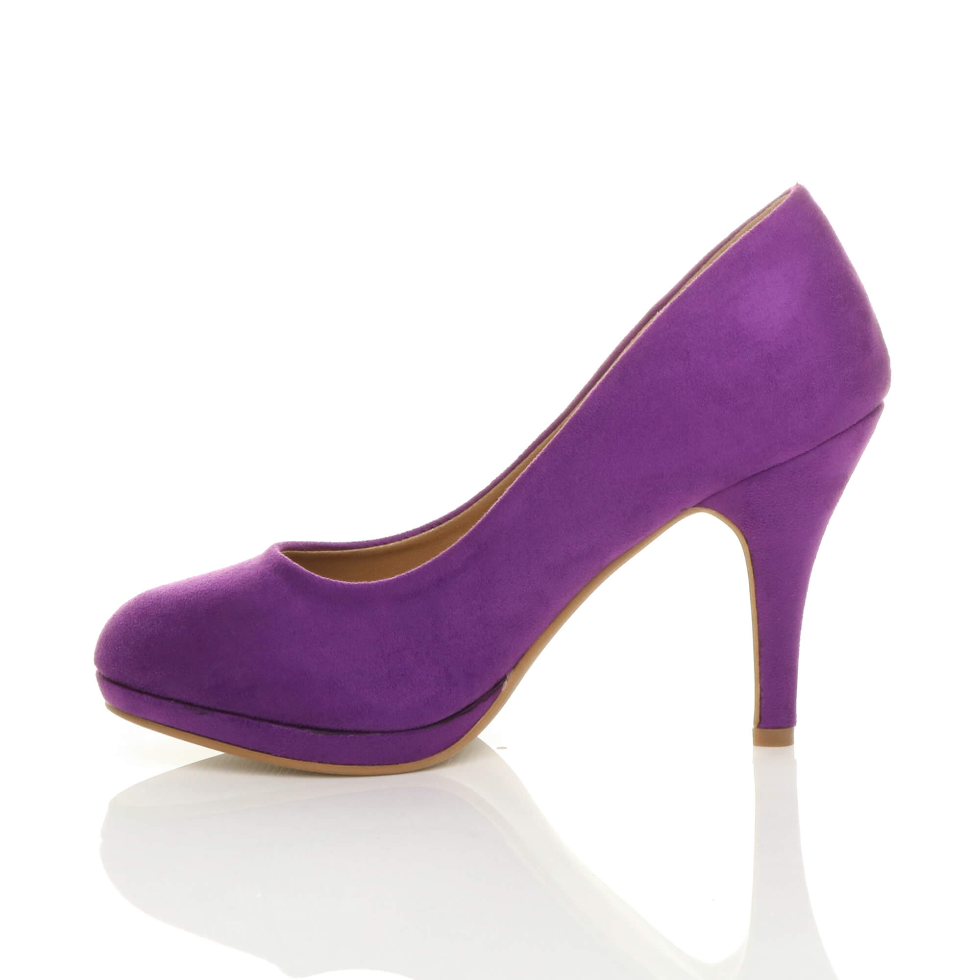 Purple Mid High Heel Court Shoes, Image 3 of 6