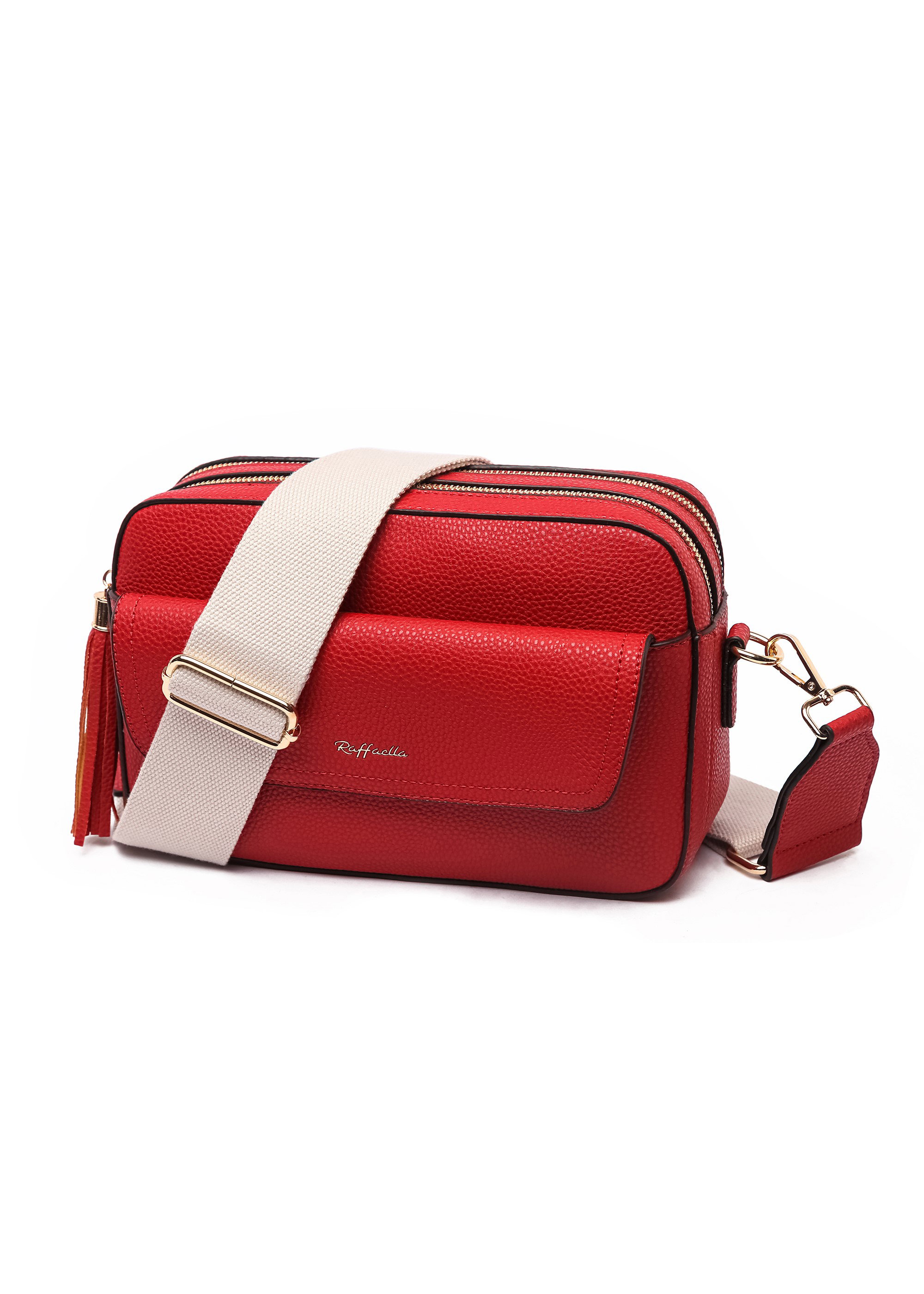 Red Raffaella Red Cross Body Front Pocket Camera Bag, Image 1 of 2