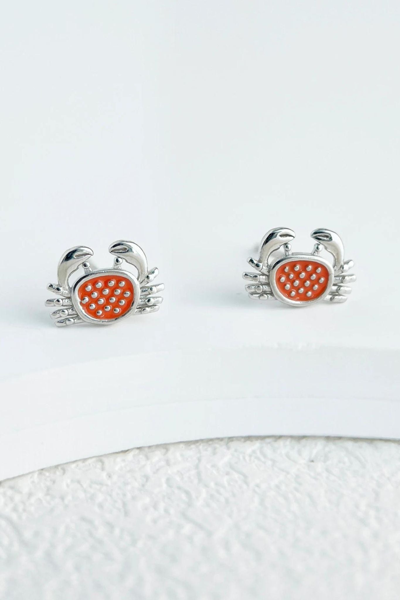 Multi Mia Gioielli Multi Sterling Silver Crab Stud Earrings, Image 2 of 2