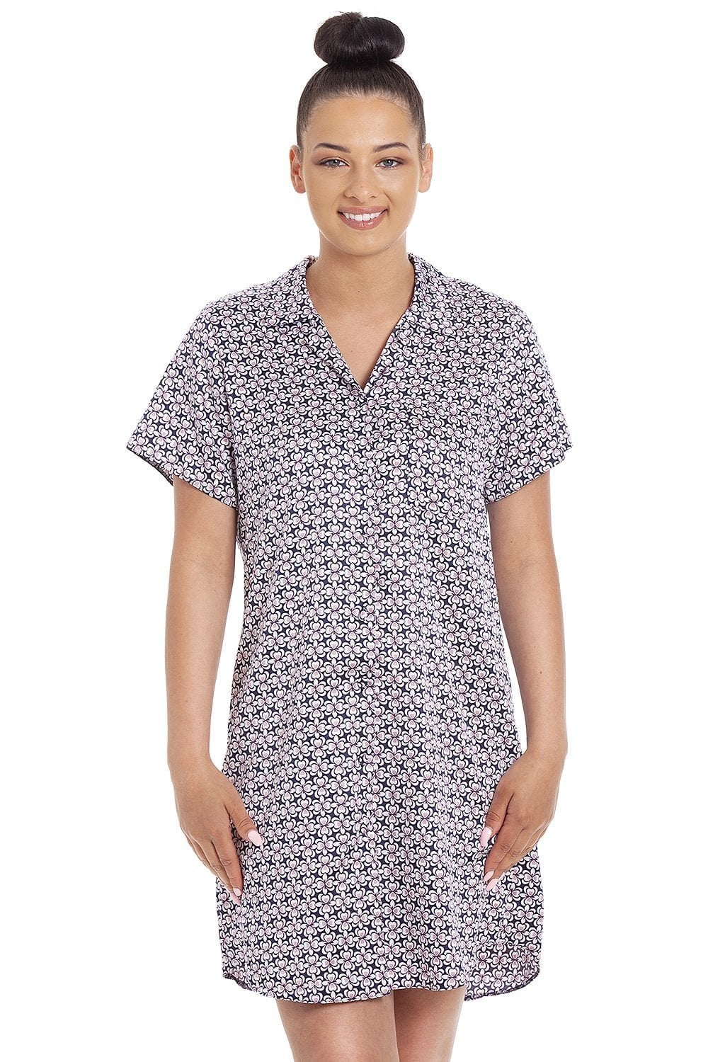 Navy Satin Nightshirt, Image 1 of 5