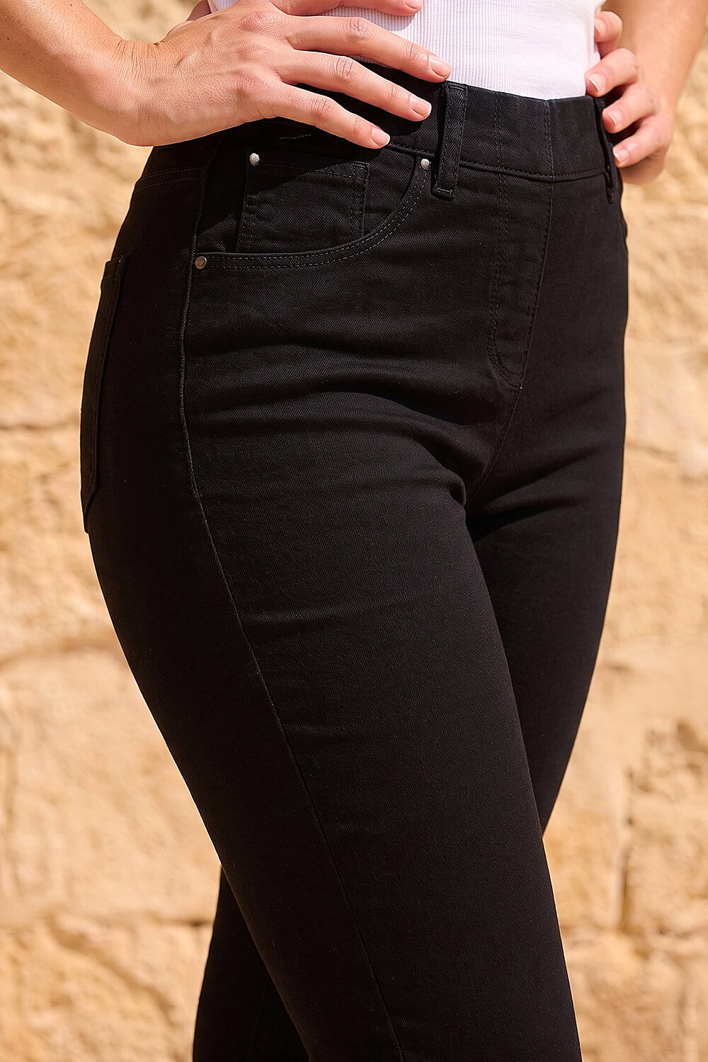 Black Petite Stretch Crop Denim Jegging, Image 5 of 4