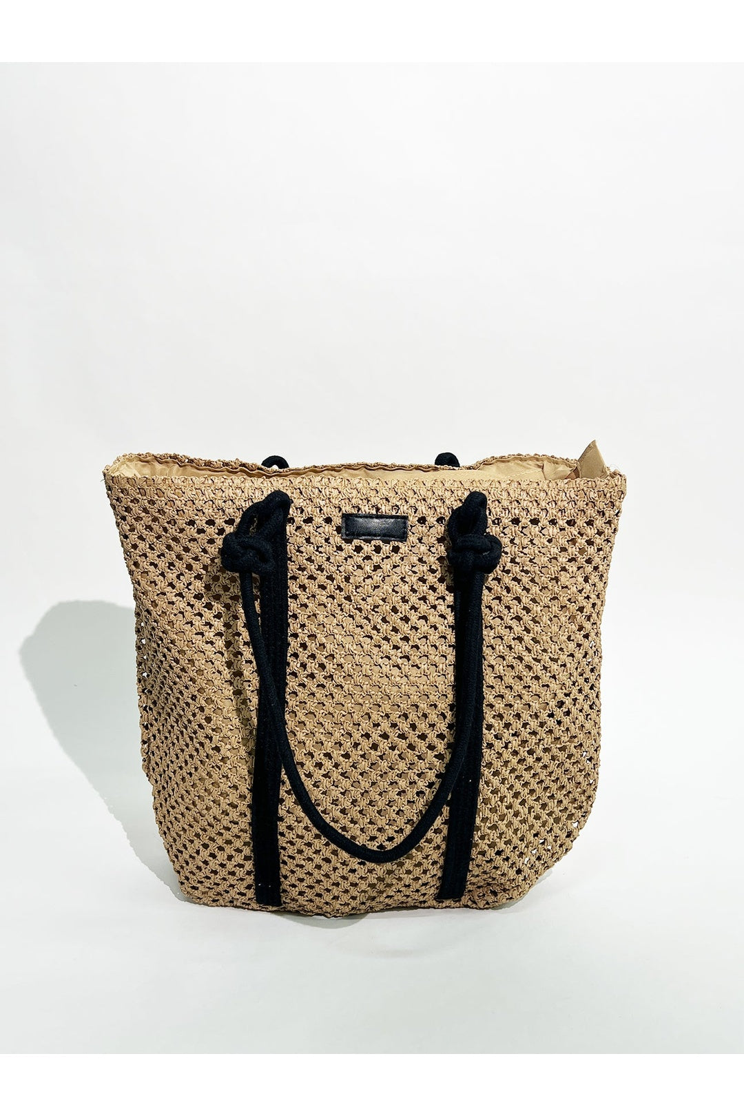 Beige Large Beach Tote Bag, Image 1 of 4