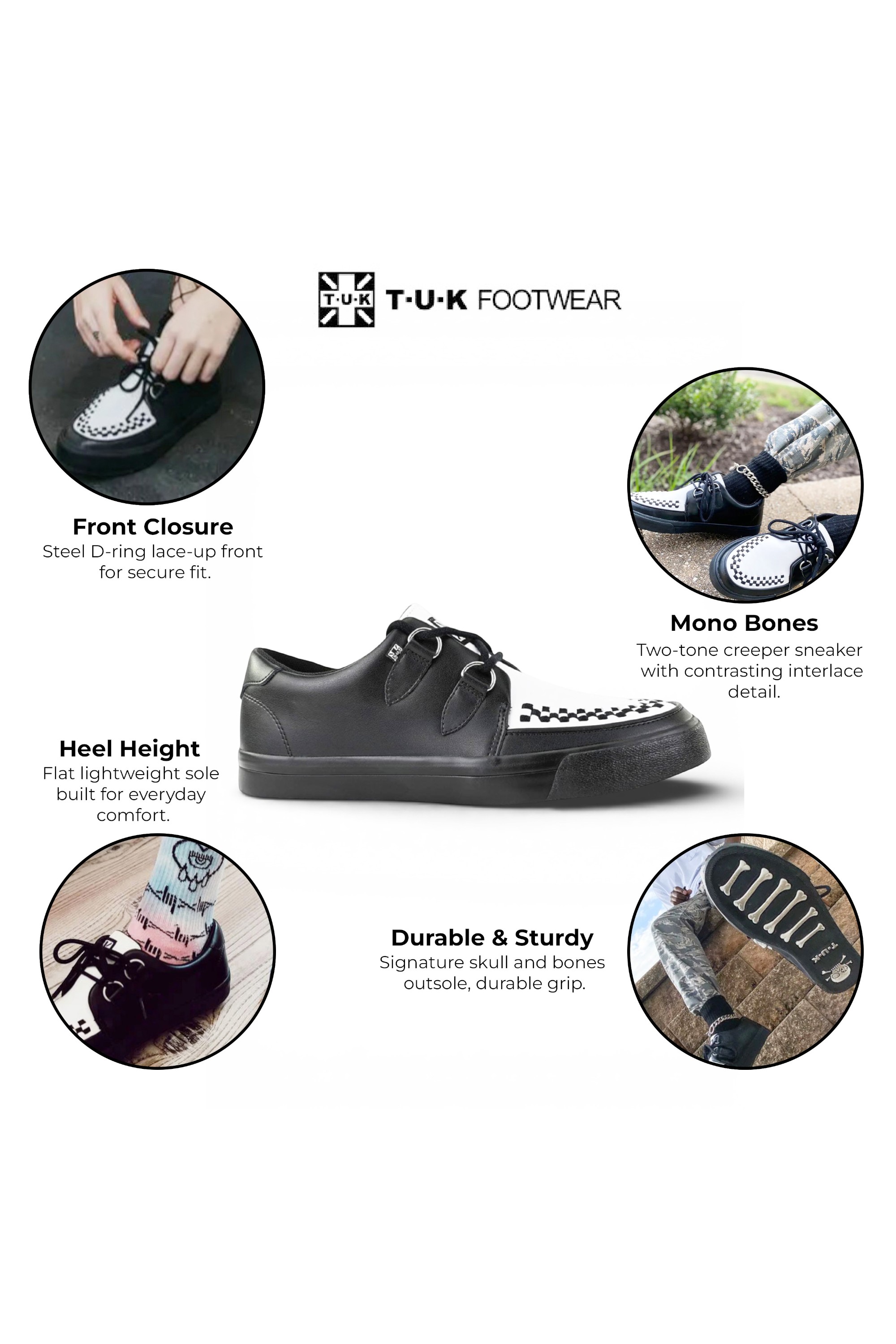 Multi TUK Footwear Multi Pointed Creeper Sneaker Leather Shoes, Image 3 of 7