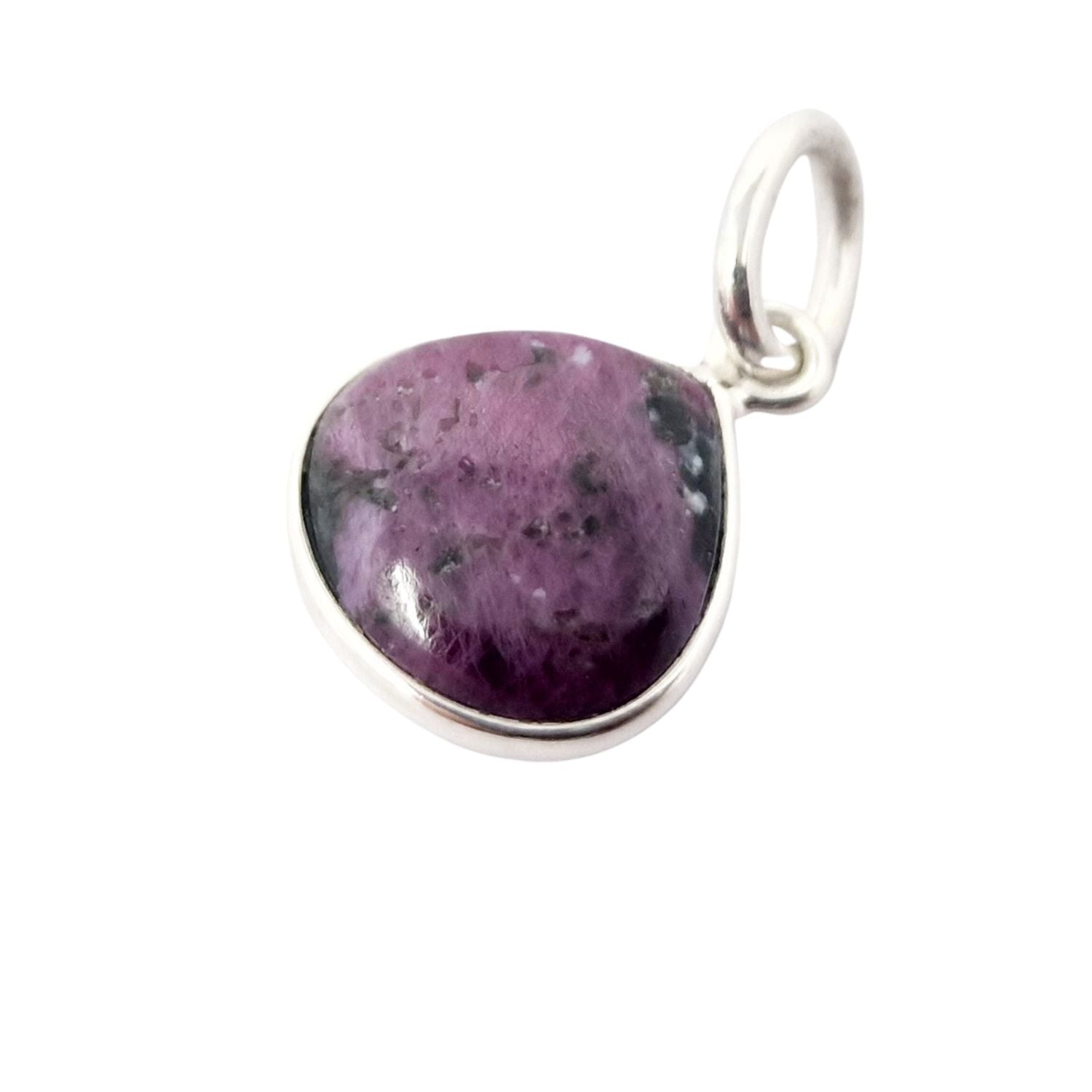 Pink Sterling Silver Ruby July Birthstone Heart Charm Pendant