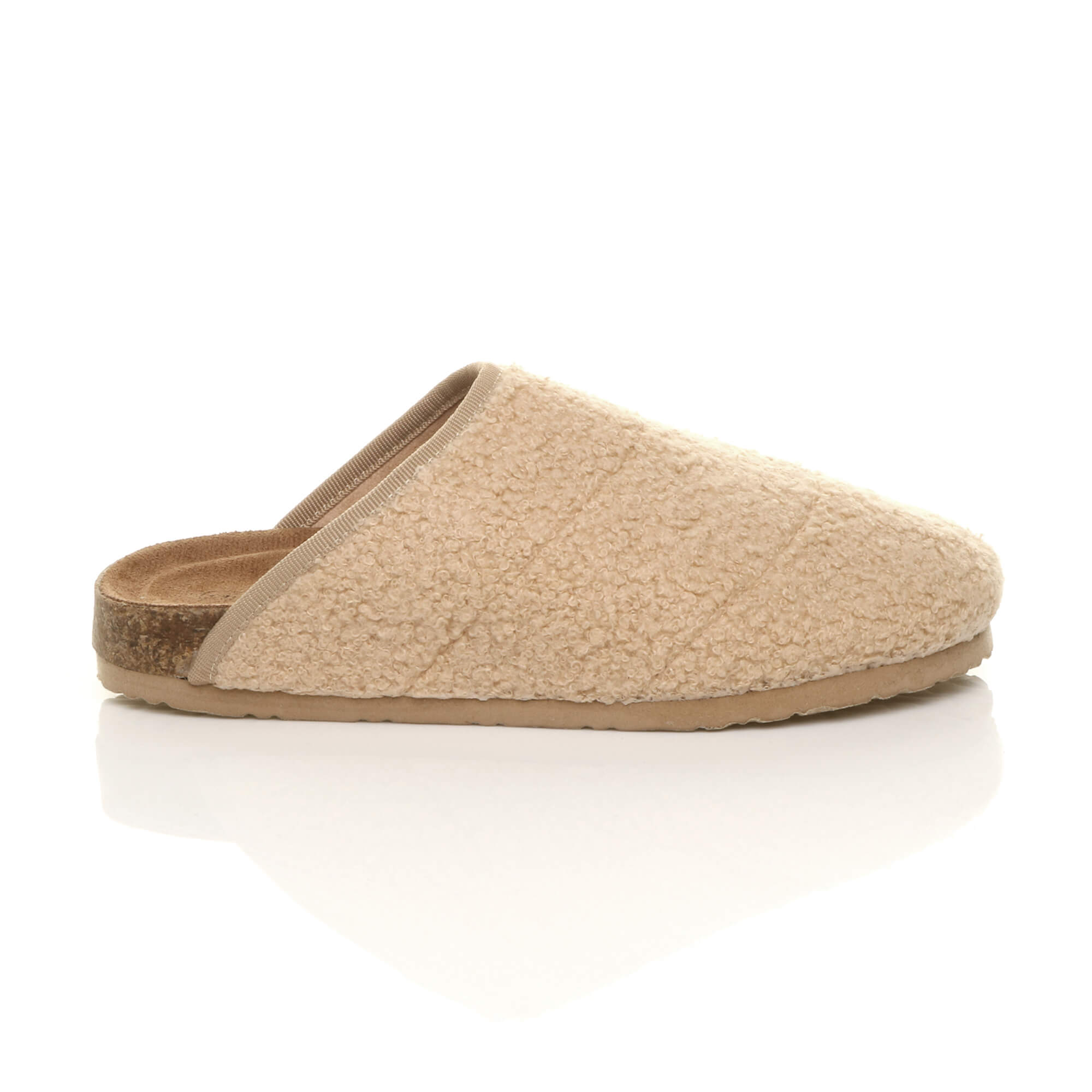 Beige AJVANI Beige Footbed Mules Slippers, Image 2 of 6