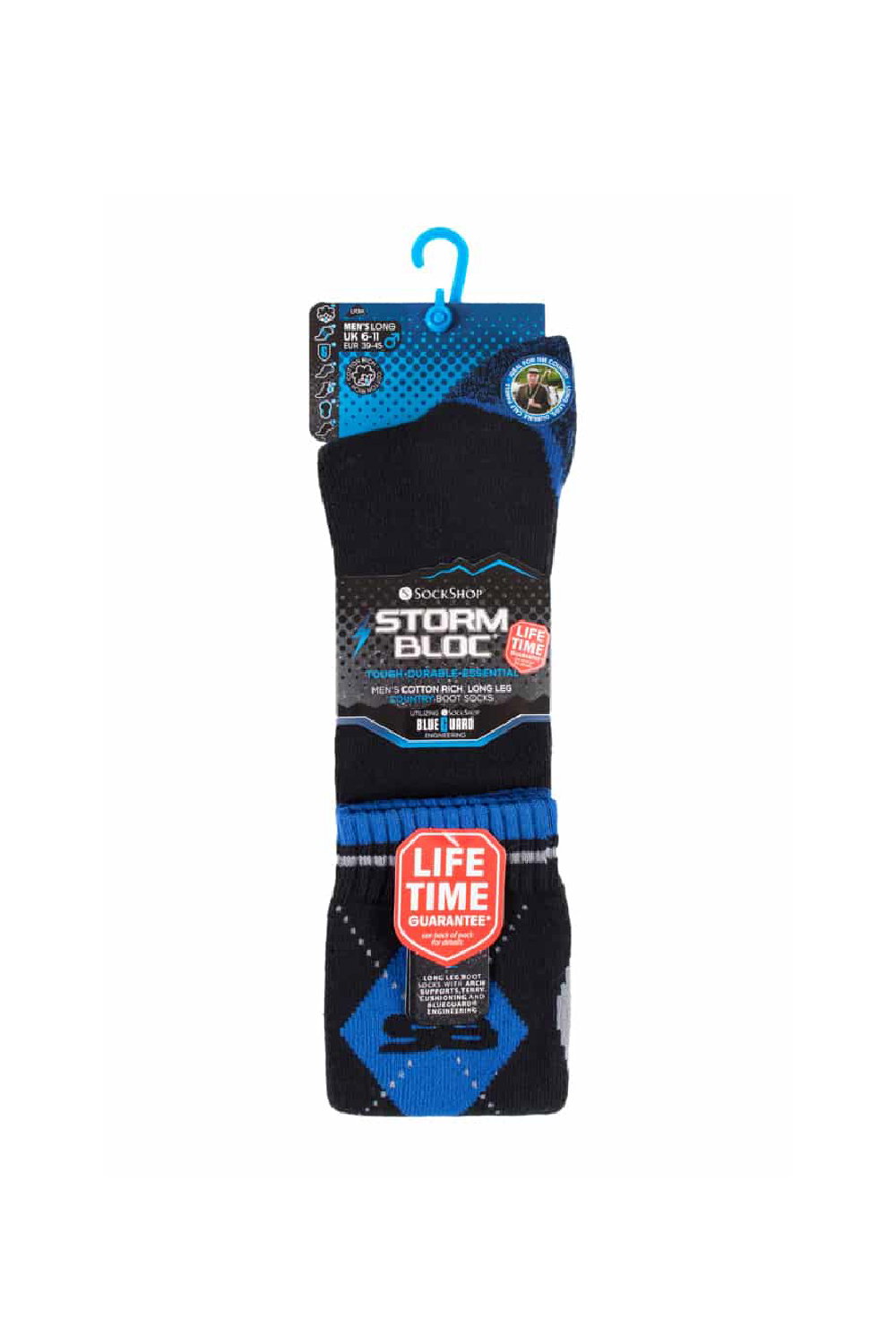 Black Knee High Cotton Equestrian Boot Socks, Image 2 of 3